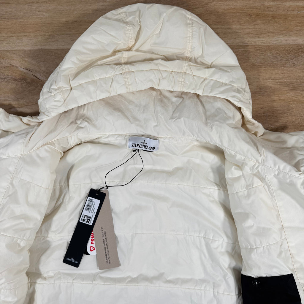 Stone Island Crinkle Reps NY Padded Jacket in Ivory -Usfansport