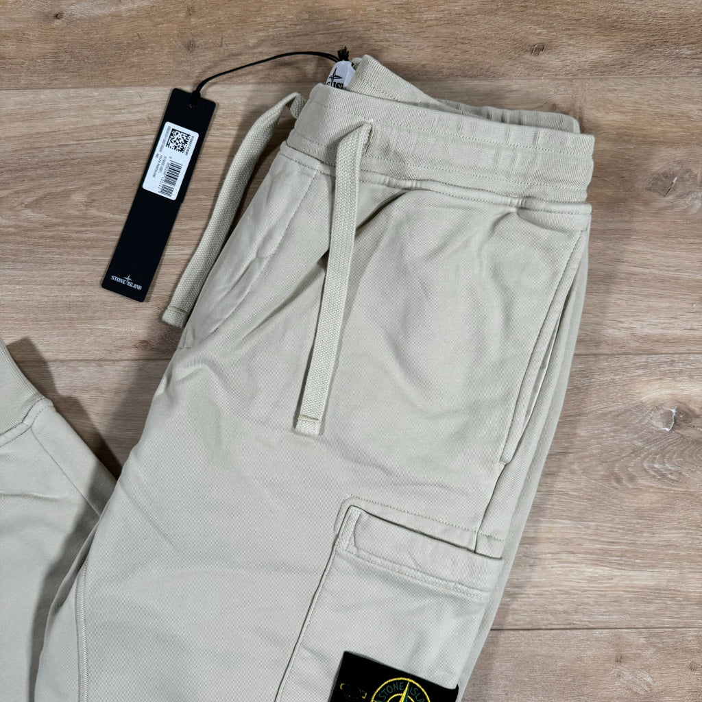 Stone Island Slim Fit Cargo Sweatpants in Plaster -Usfansport