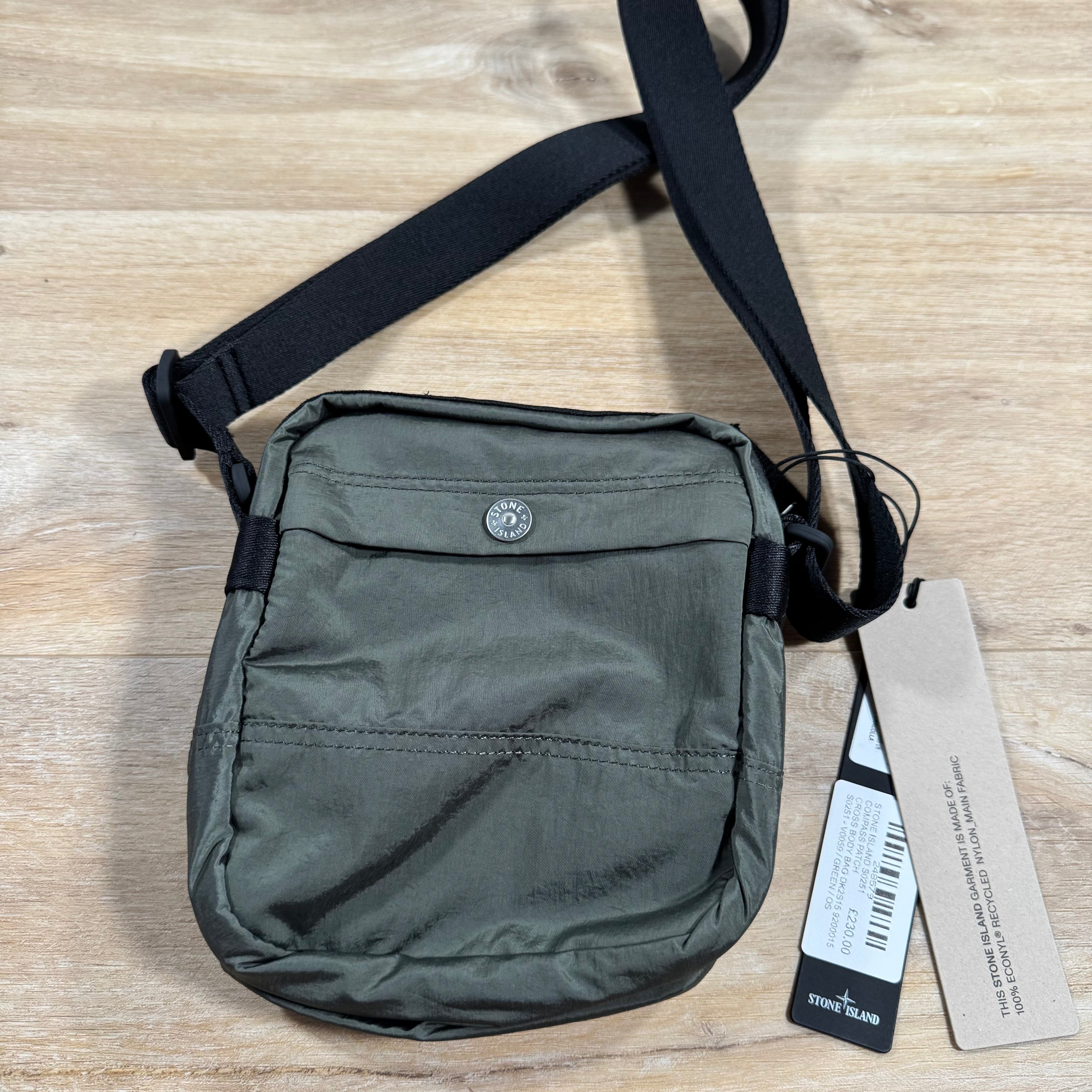 Stone Island Coated Nylon Metal Body Bag in Musk Green -Usfansport