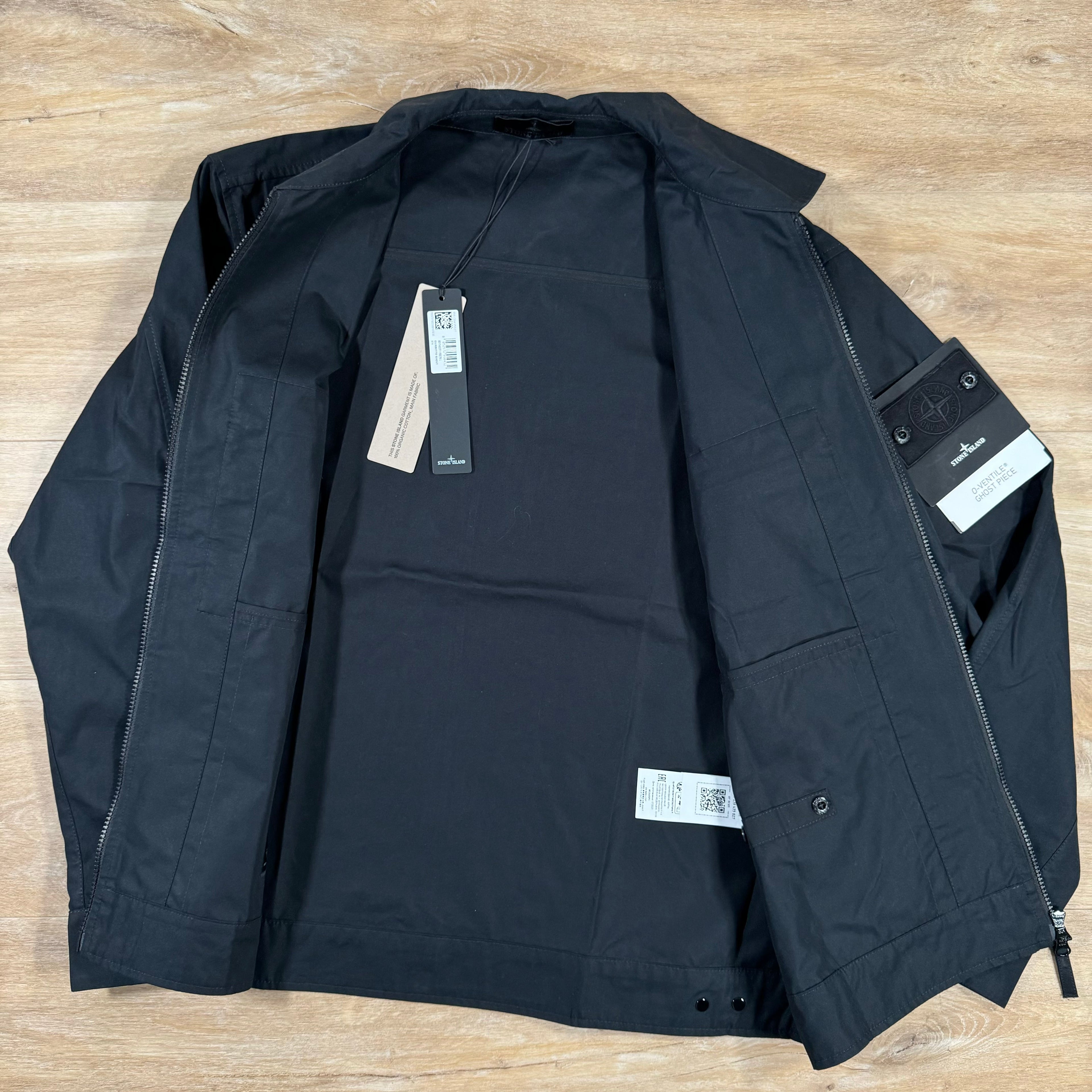 Stone Island Weatherproof Canvas Ghost Overshirt in Black -Usfansport