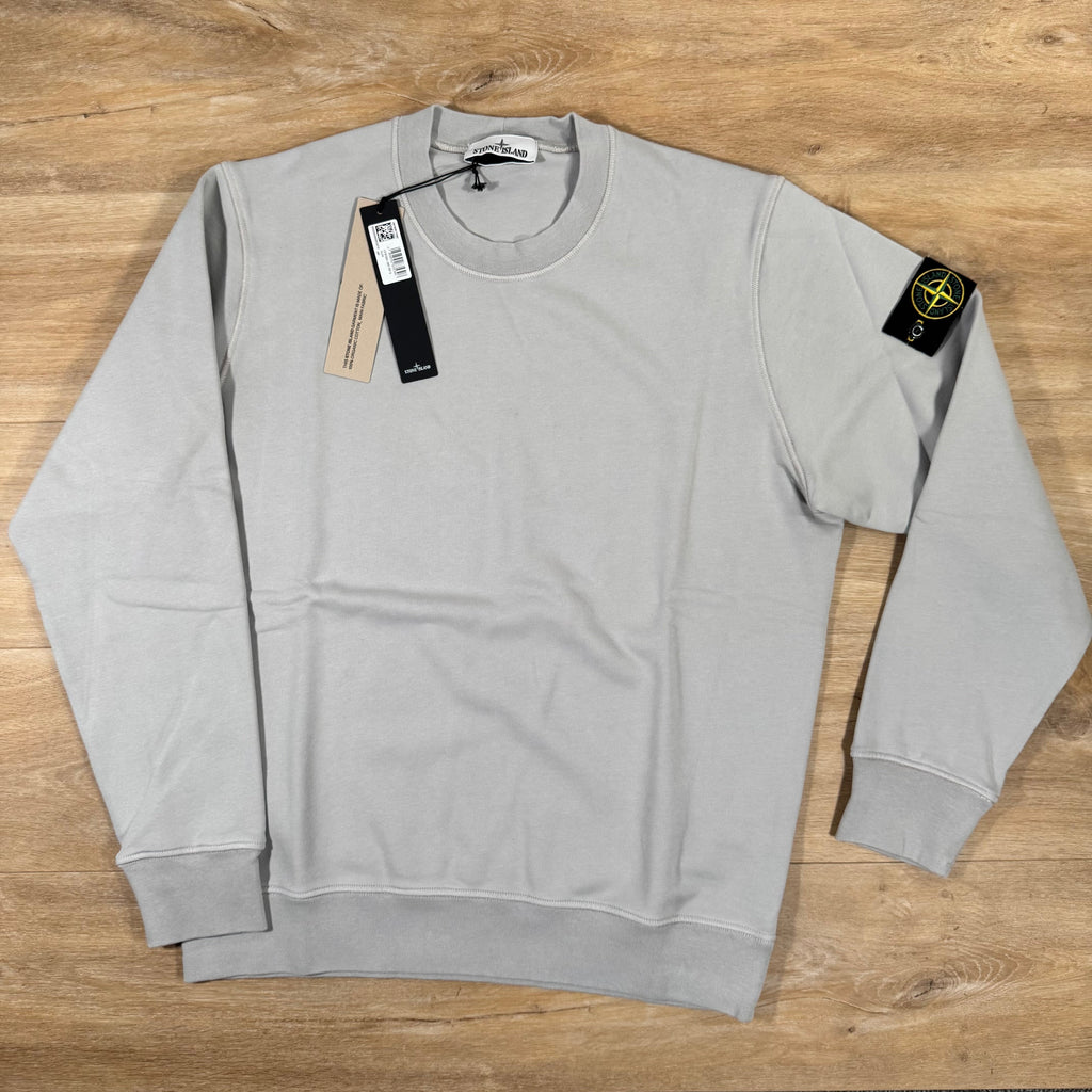 Stone Island Organic Cotton Fleece Sweatshirt in Pearl Grey -Usfansport