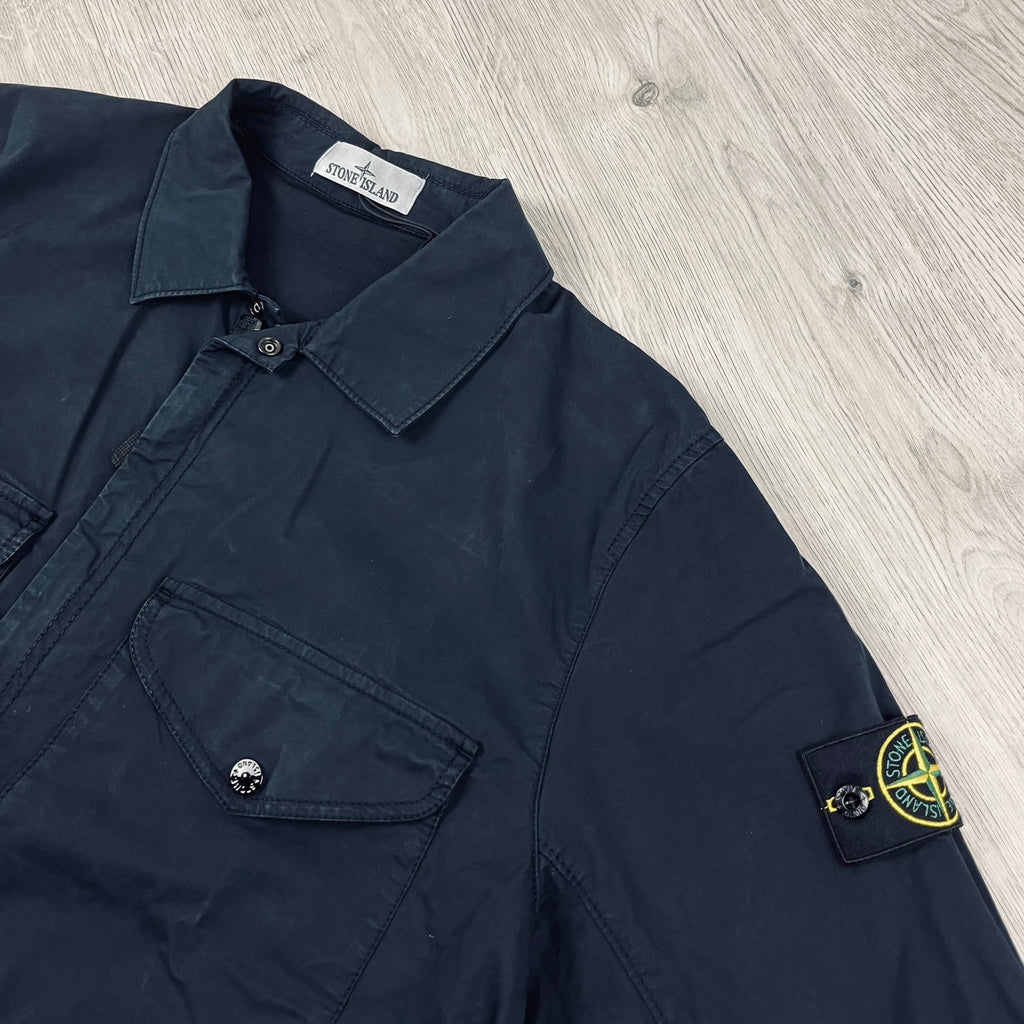 Stone Island Zip Overshirt - Navy -Usfansport