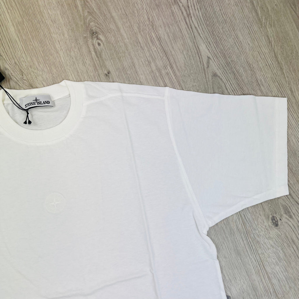 Stone Island Embroidered T-Shirt - White -Usfansport
