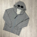 CP Company Raised Fleece Goggle Hoodie - Grey -Usfansport