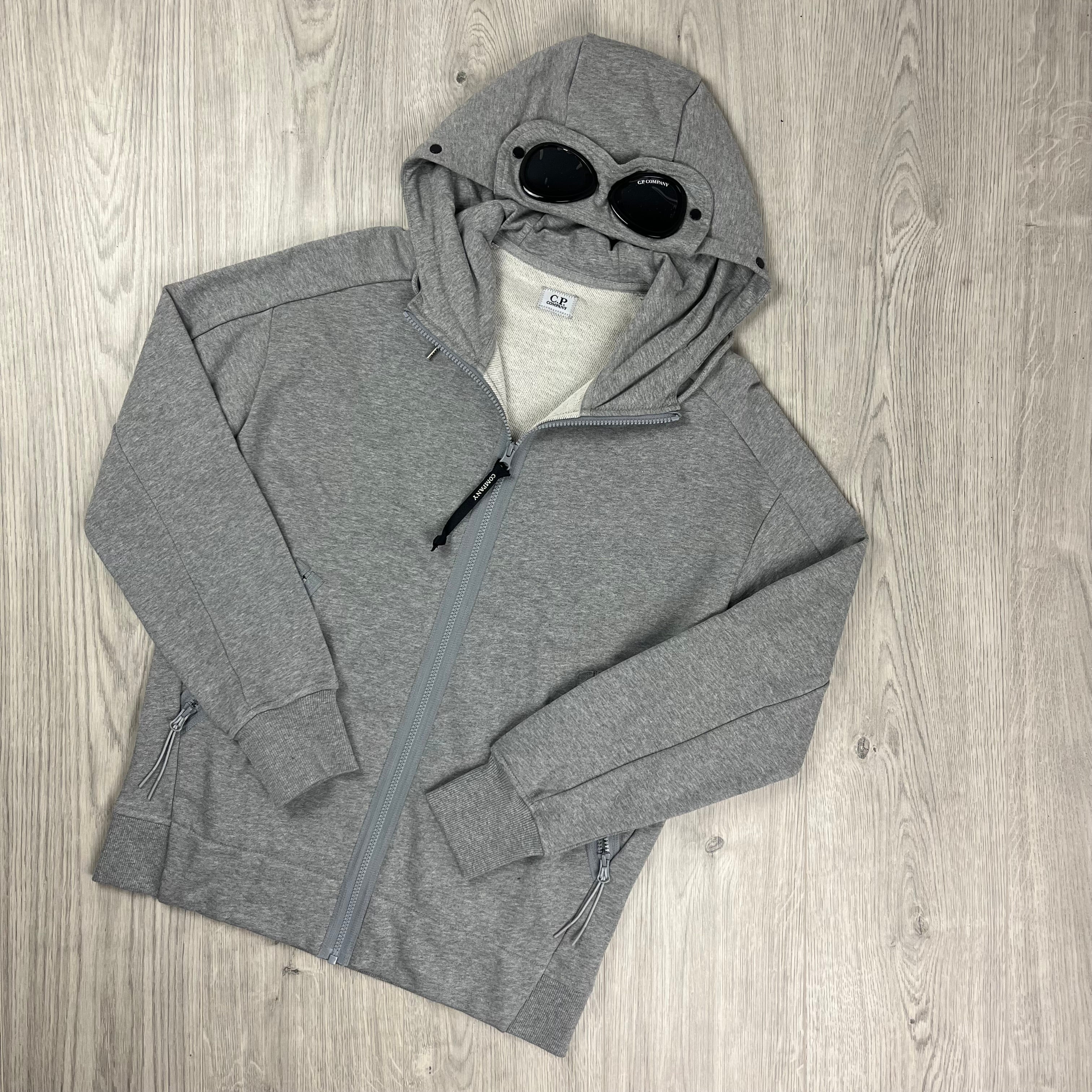 CP Company Raised Fleece Goggle Hoodie - Grey -Usfansport