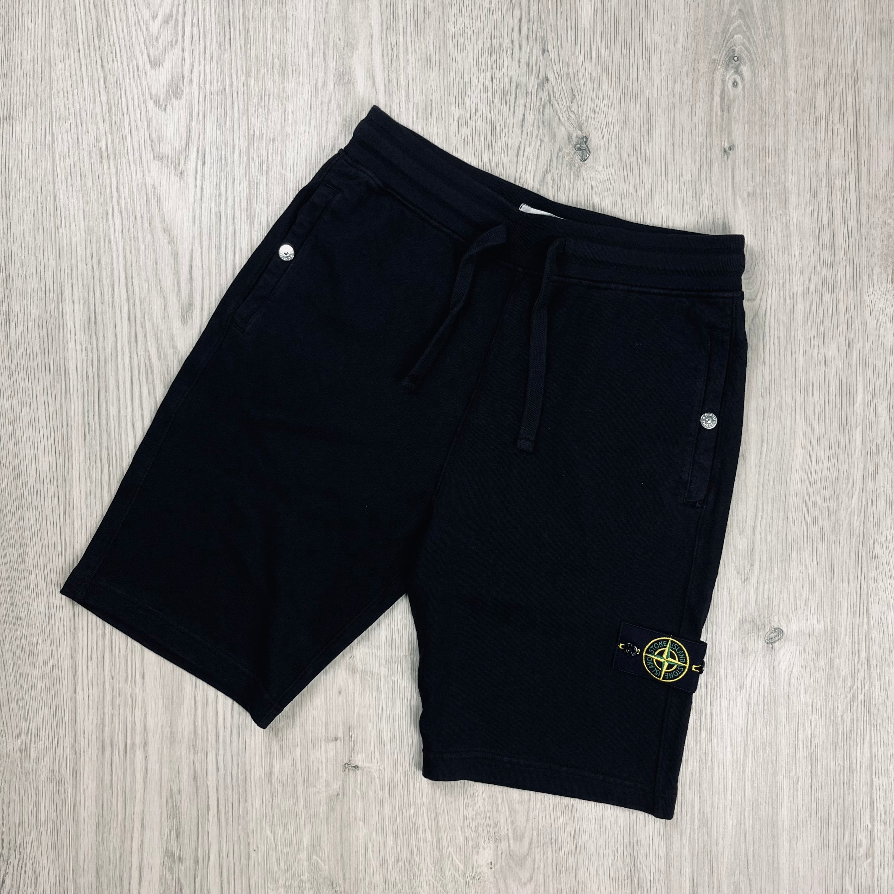 Stone Island Dyed Jersey Shorts - Black -Usfansport