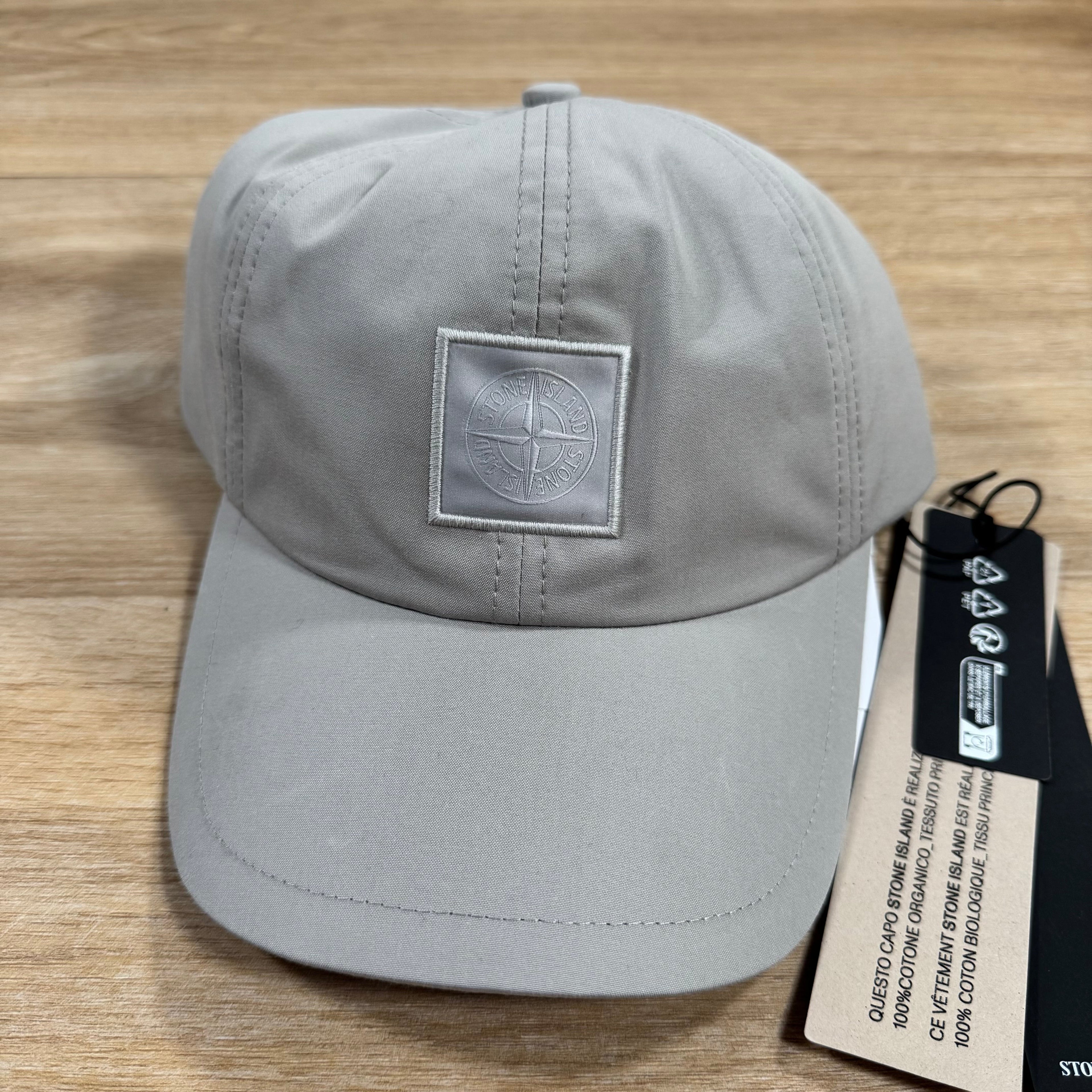 Stone Island Weatherproof Cotton Canvas Ghost Cap in Dust Grey -Usfansport