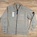 CP Company Organic Gabardine Lens Overshirt in Vintage Khaki -Usfansport