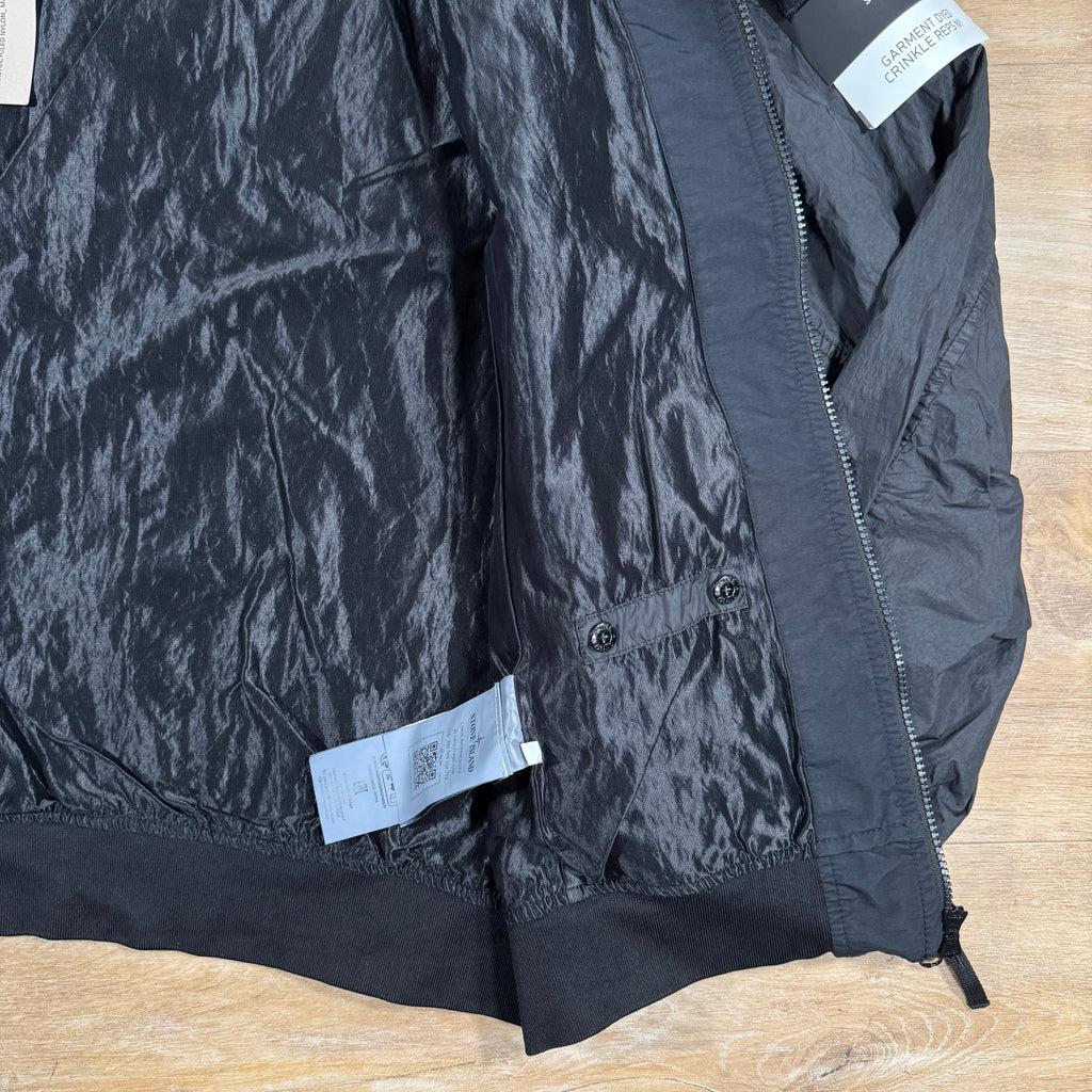 Stone Island Crinkle Reps R-NY Bomber Jacket in Black -Usfansport