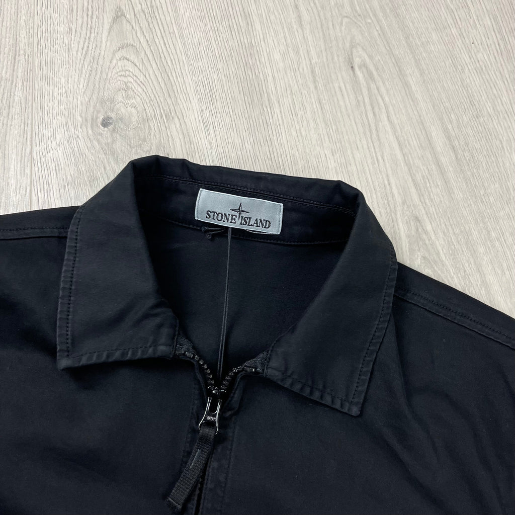Stone Island Zip Overshirt - Black -Usfansport