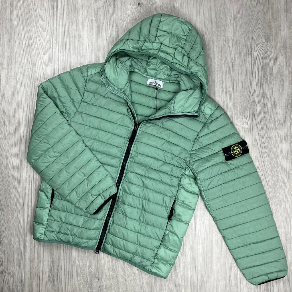 Stone Island Woven Down Jacket - Sage Green -Usfansport