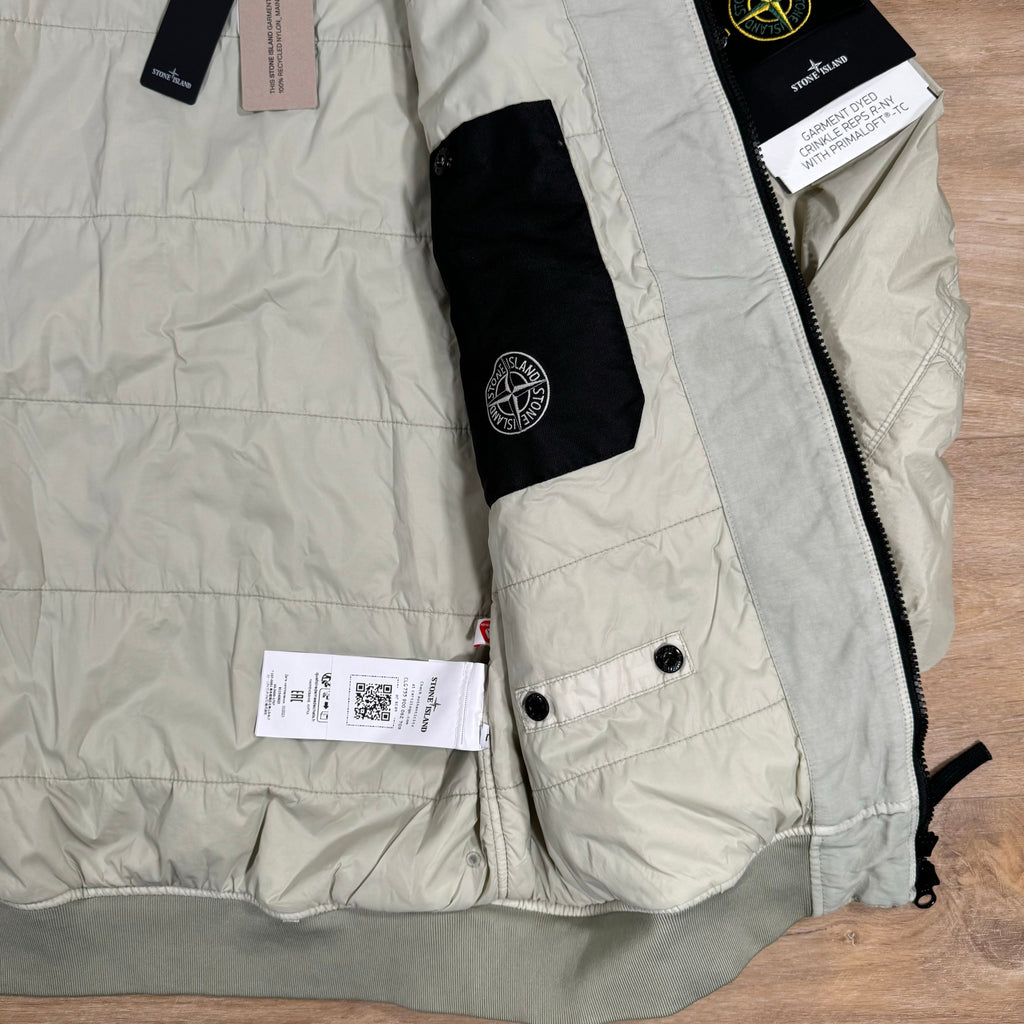 Stone Island Crinkle Reps R-NY Primaloft T-C Jacket in Plaster -Usfansport