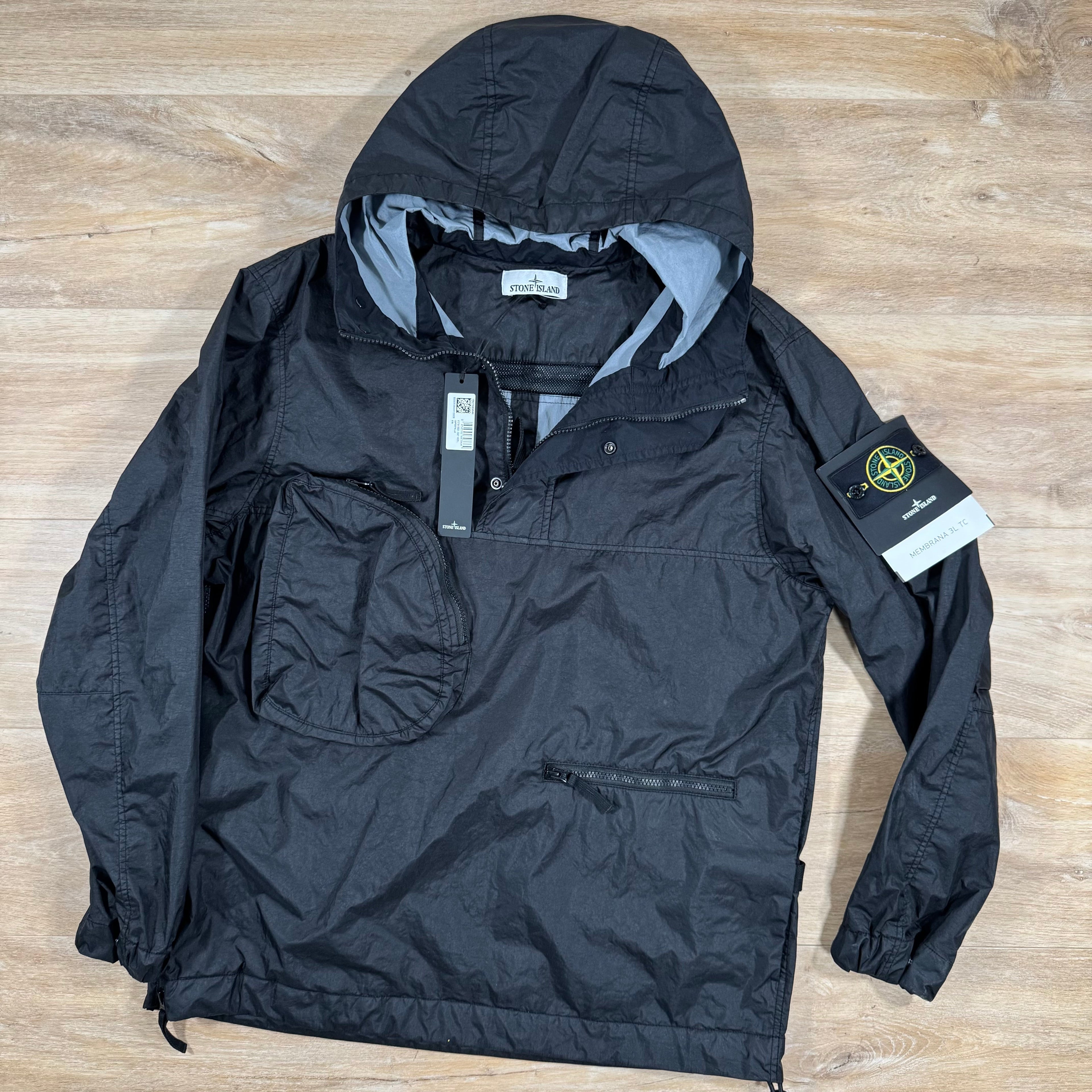 Stone Island Membrana 3L TC Anorak Jacket in Black -Usfansport