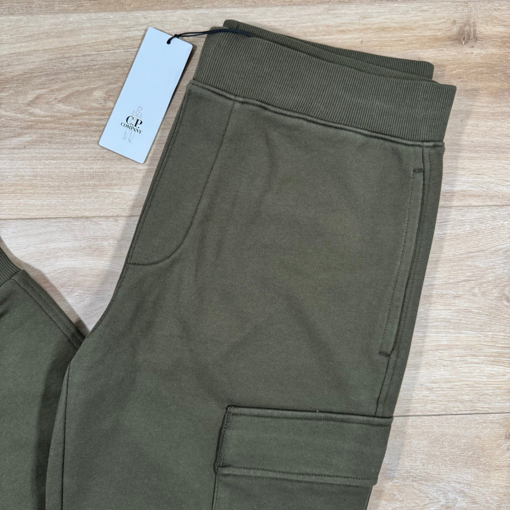 CP Company Diagonal Raised Fleece Lens Sweatpants in Ivy Green