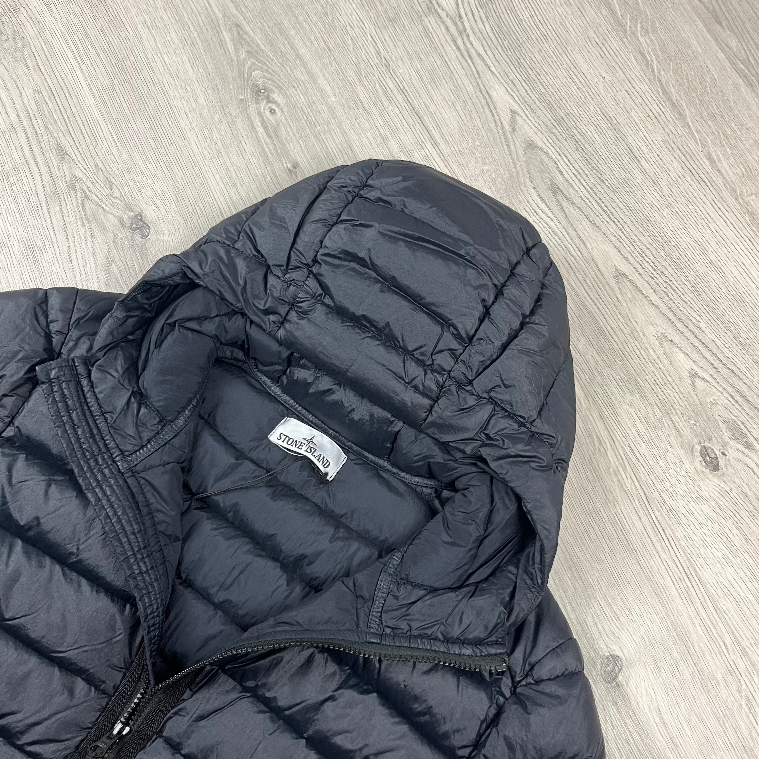 Stone Island Woven Down Jacket - Navy -Usfansport