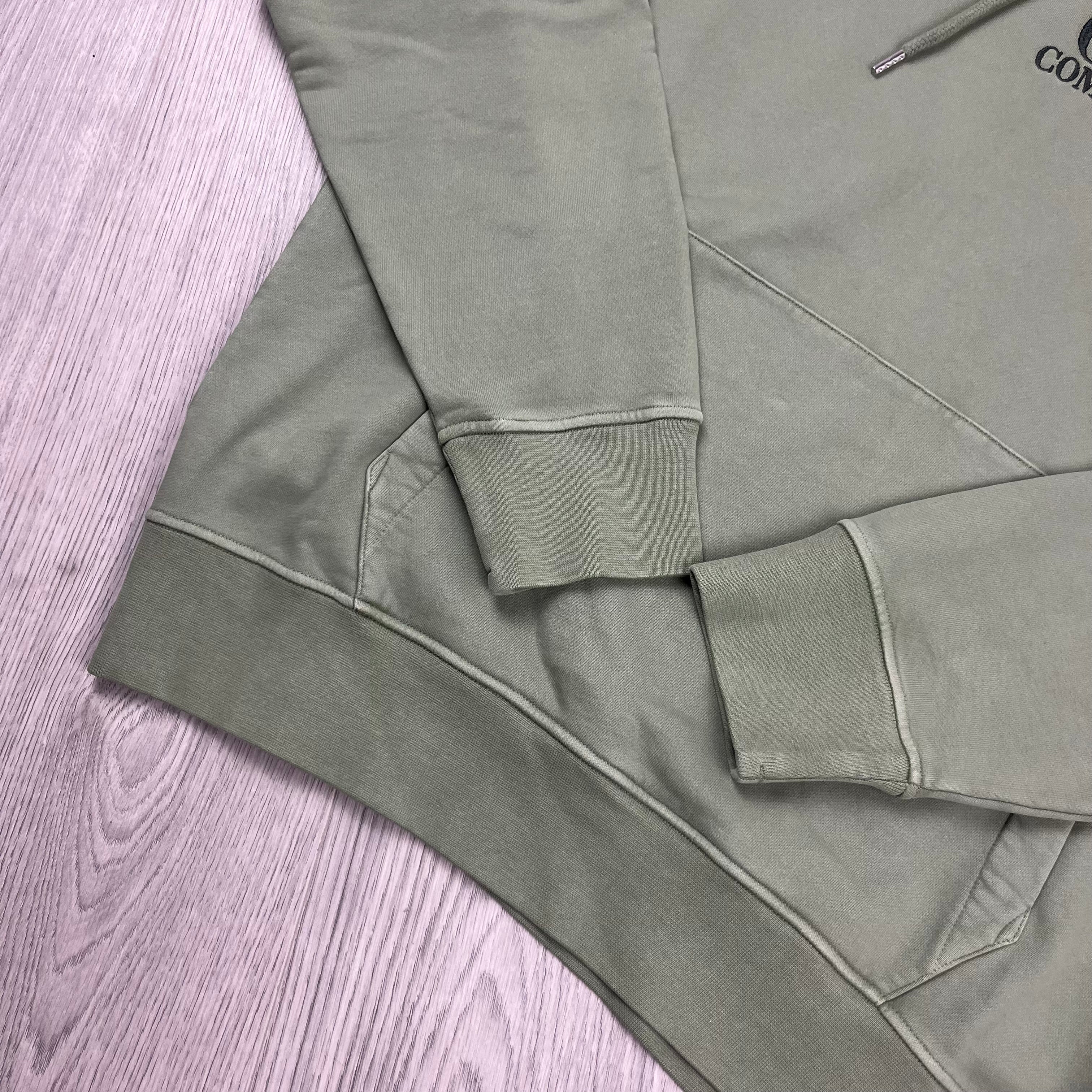 CP Company Raised Fleece Hoodie - Seagrass -Usfansport