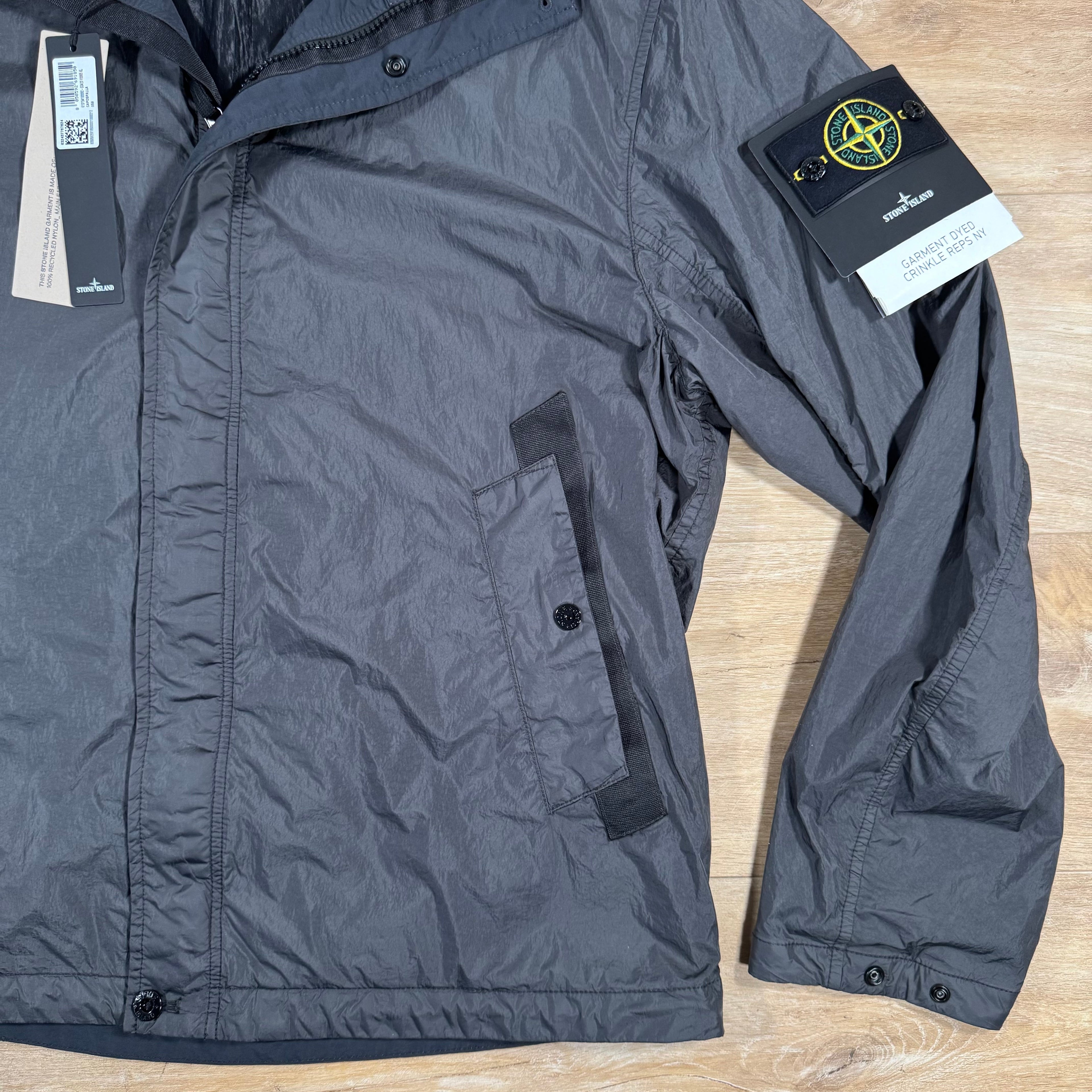 Stone Island Crinkle Reps R-NY Jacket in Charcoal Grey -Usfansport