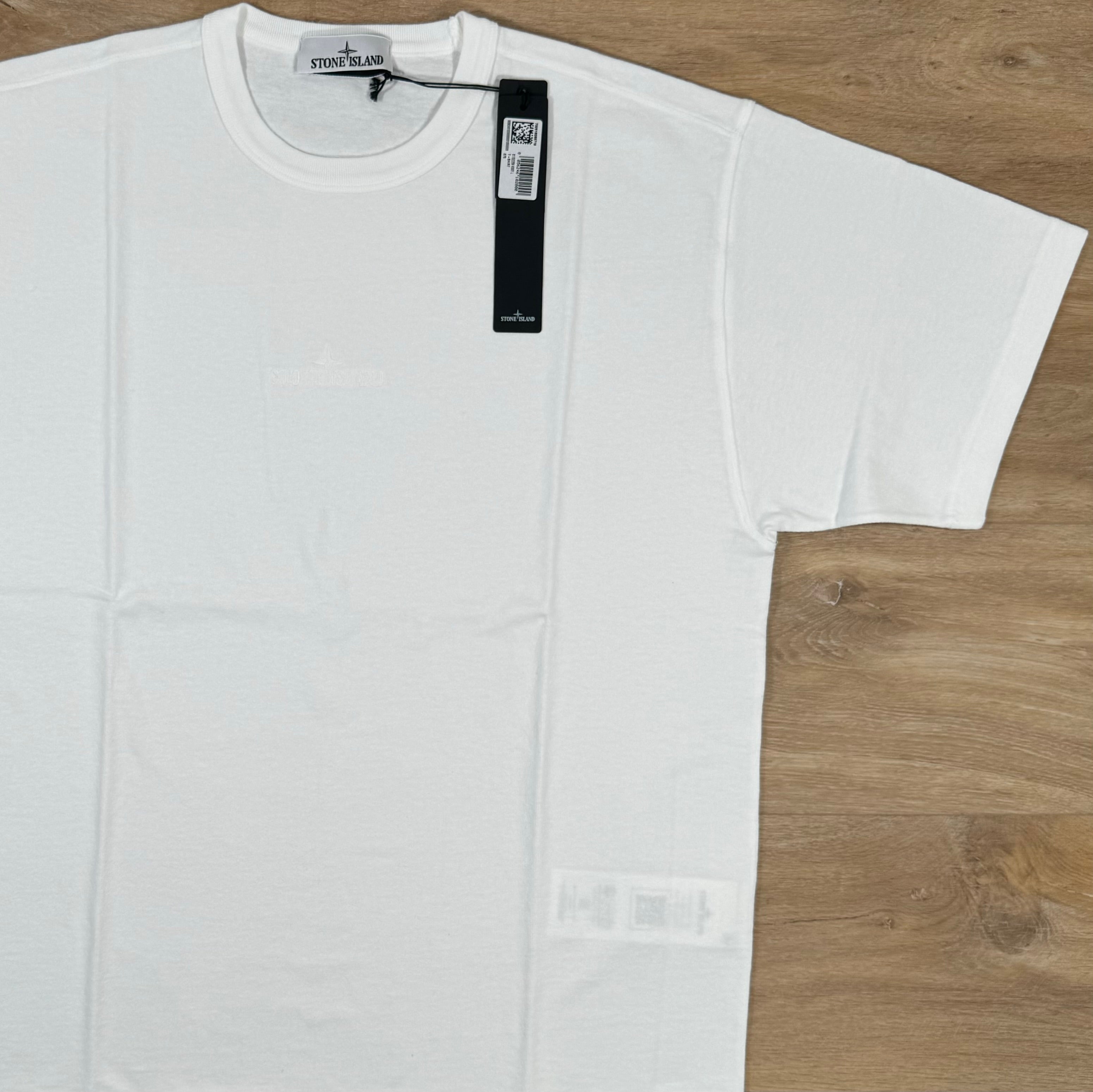 Stone Island Old Effect Cotton T-Shirt in White -Usfansport