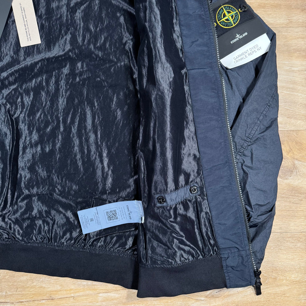 Stone Island Crinkle Reps R-NY Bomber Jacket in Navy -Usfansport
