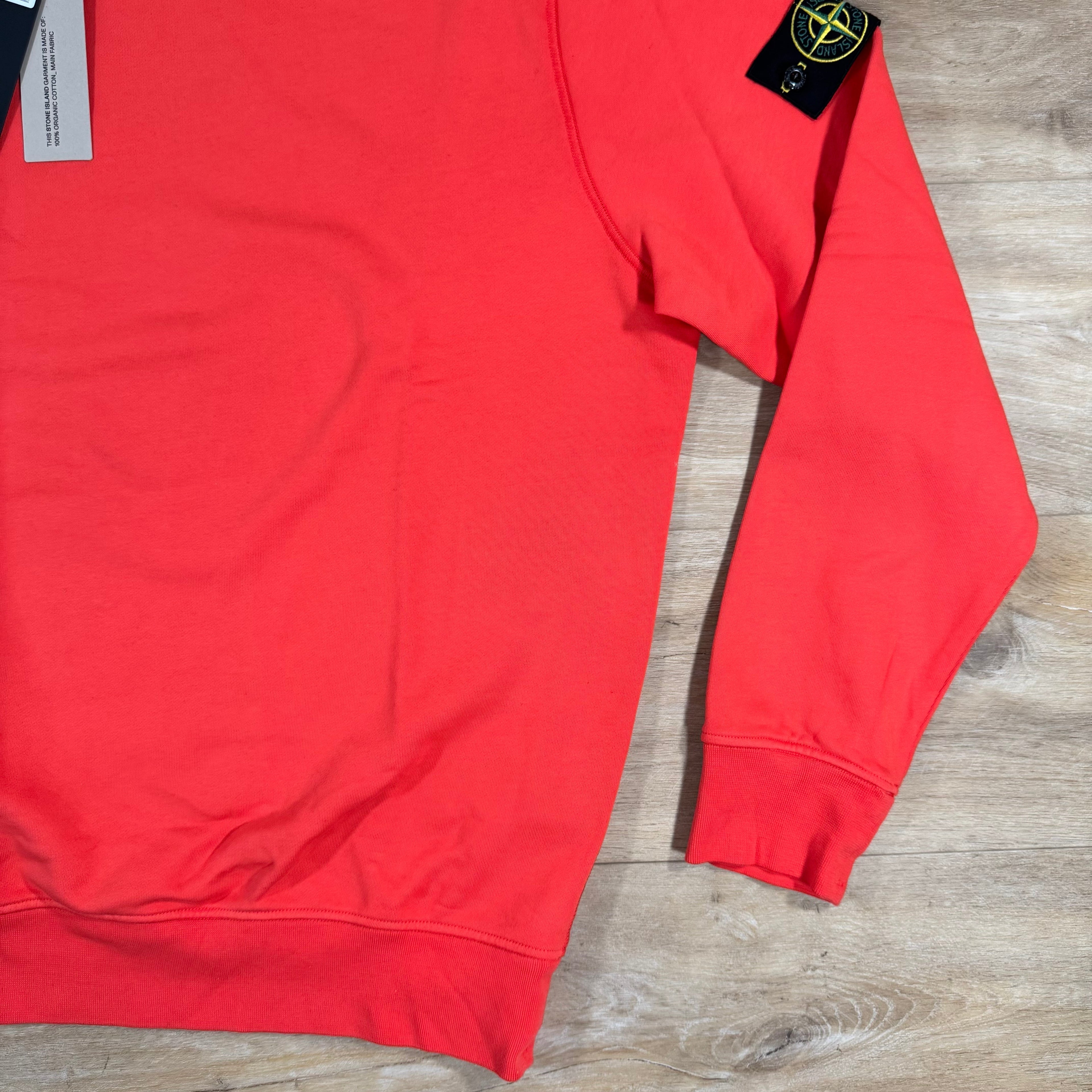 Stone Island Organic Cotton Fleece Sweatshirt in Papaya -Usfansport