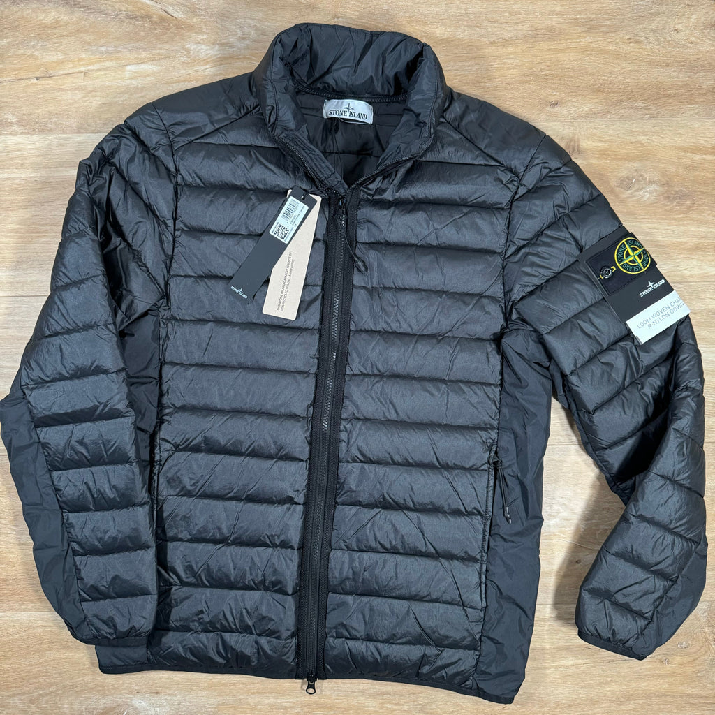 Stone Island Loom Woven Chambers Nylon Down-TC Jacket in Black -Usfansport