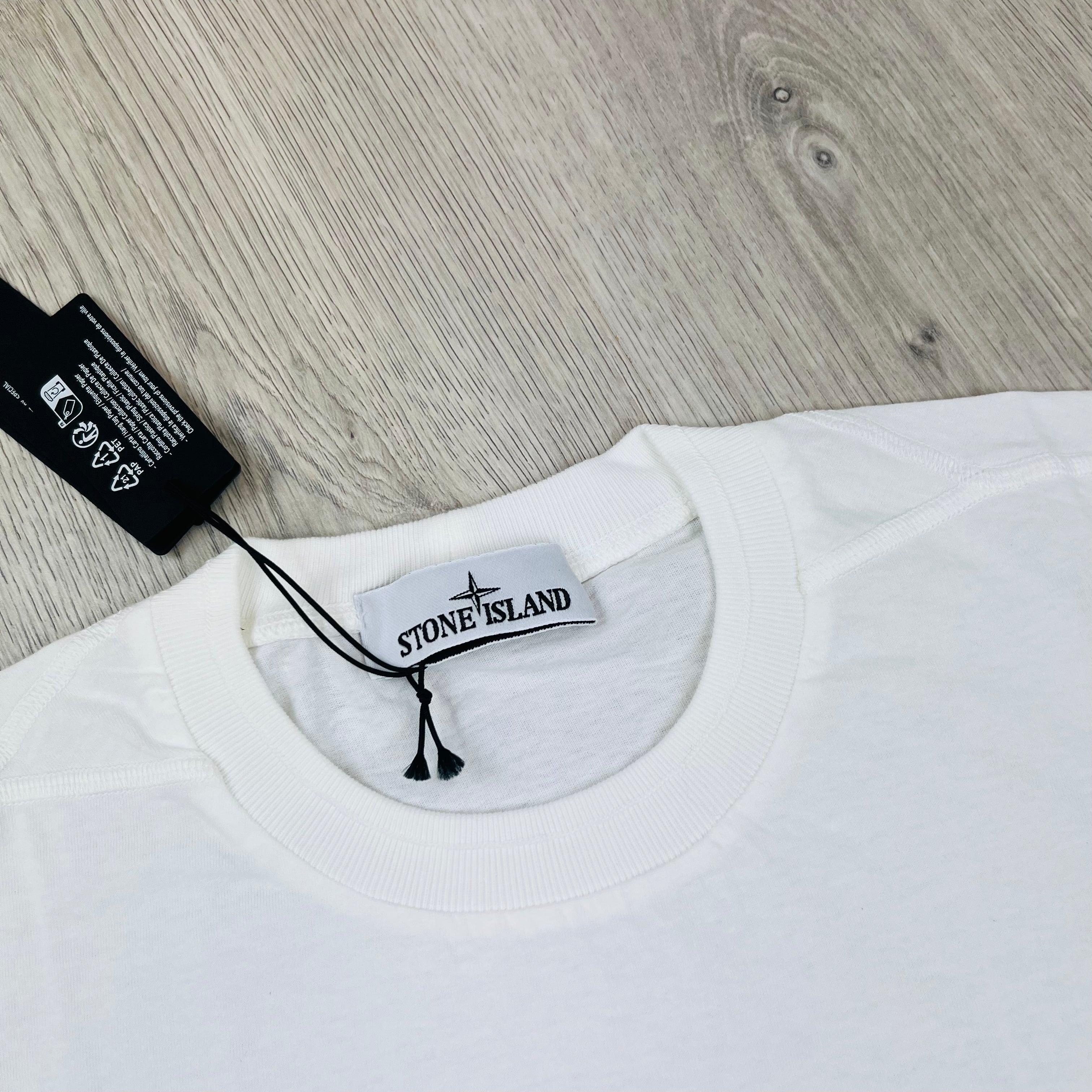 Stone Island Embroidered T-Shirt - White -Usfansport