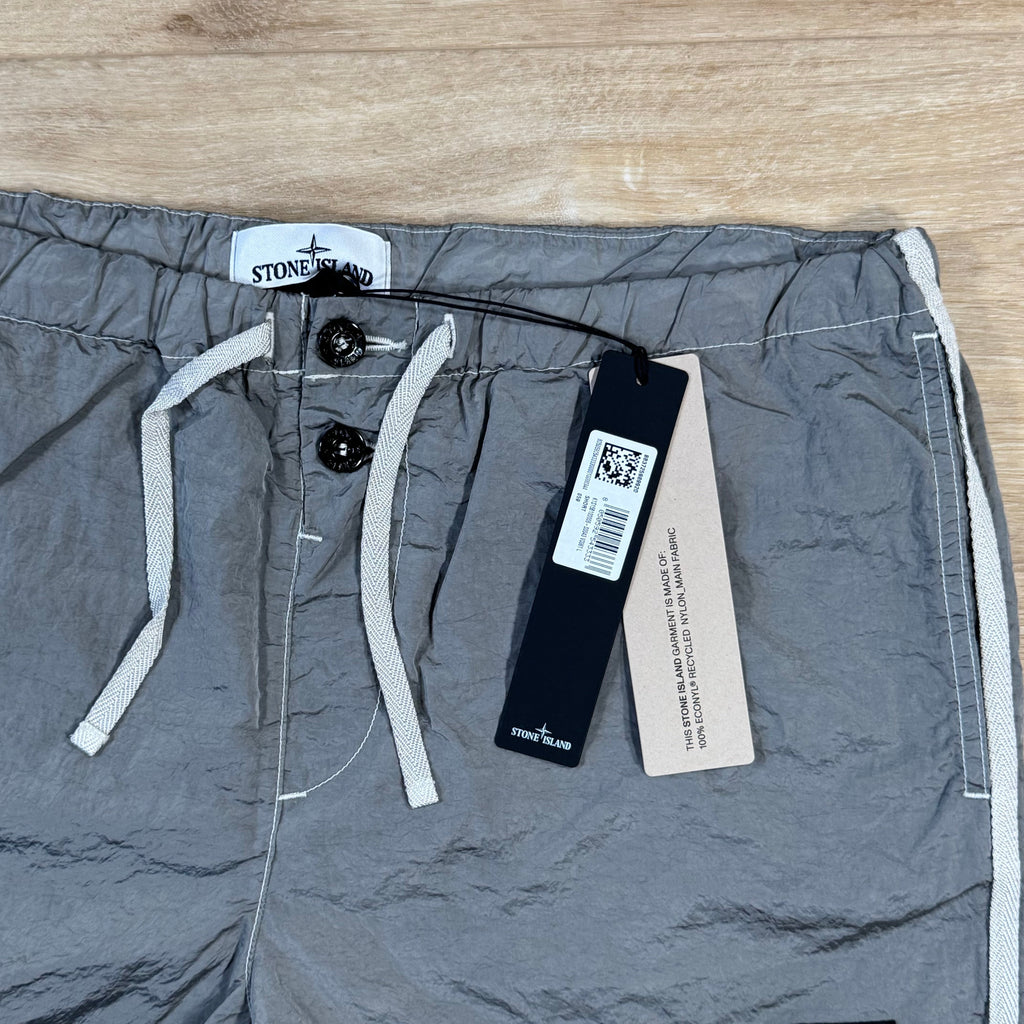 Stone Island Nylon Metal Button Swim Shorts in Pearl Grey -Usfansport