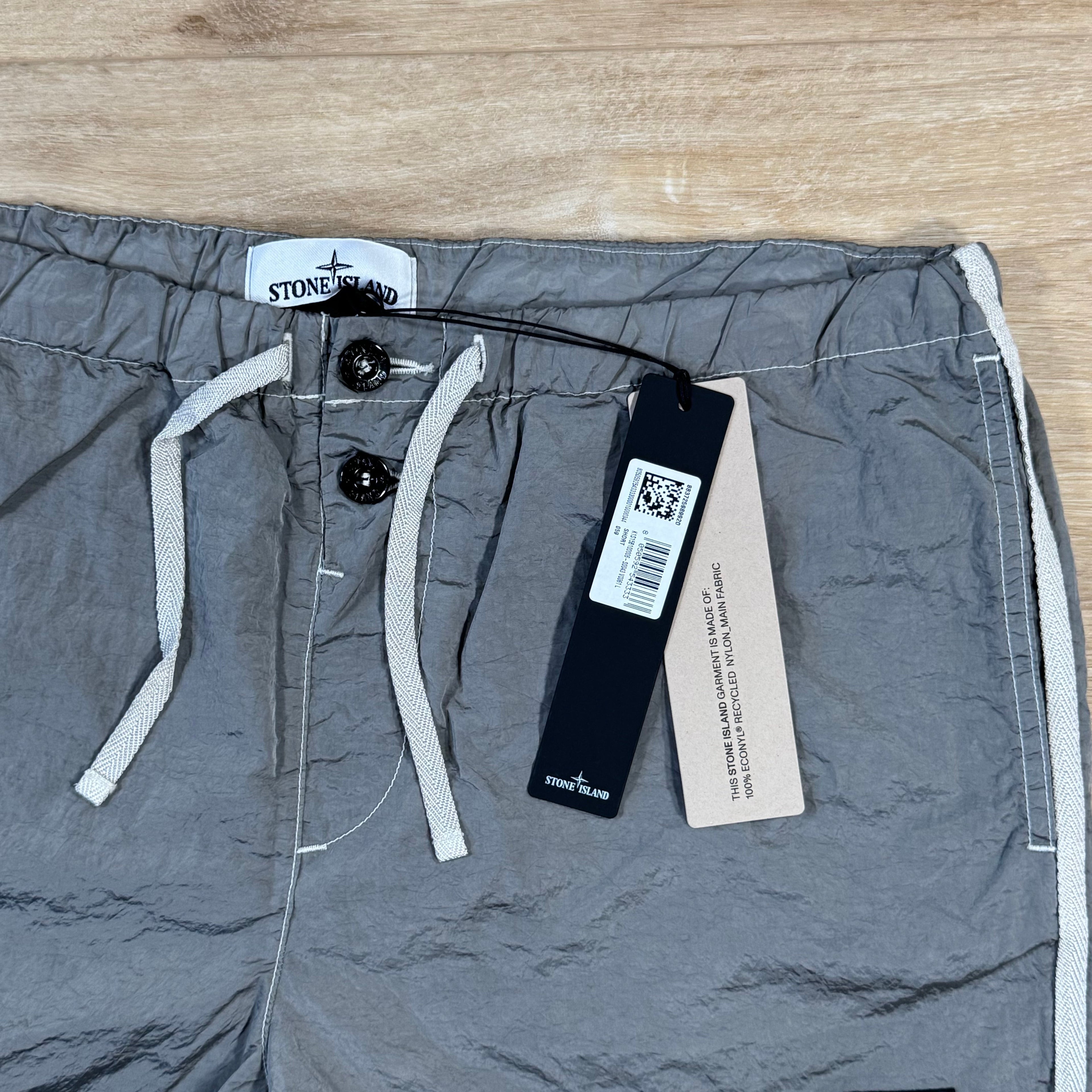 Stone Island Nylon Metal Button Swim Shorts in Pearl Grey -Usfansport