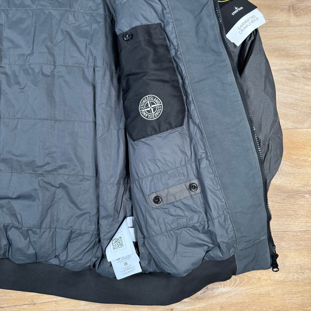Stone Island Crinkle Reps NY Padded Jacket in Lead Grey -Usfansport