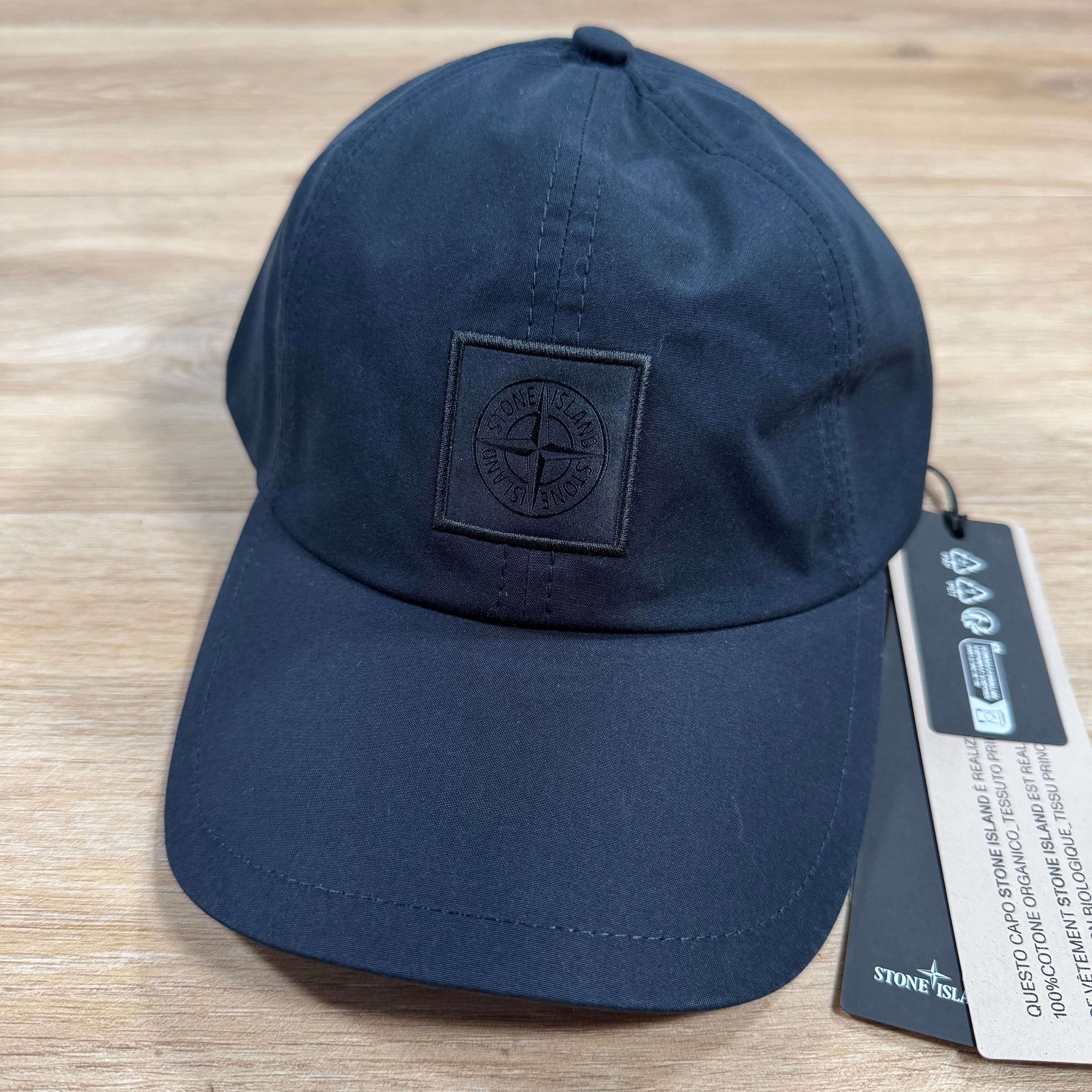 Stone Island Weatherproof Cotton Canvas Ghost Cap in Navy -Usfansport