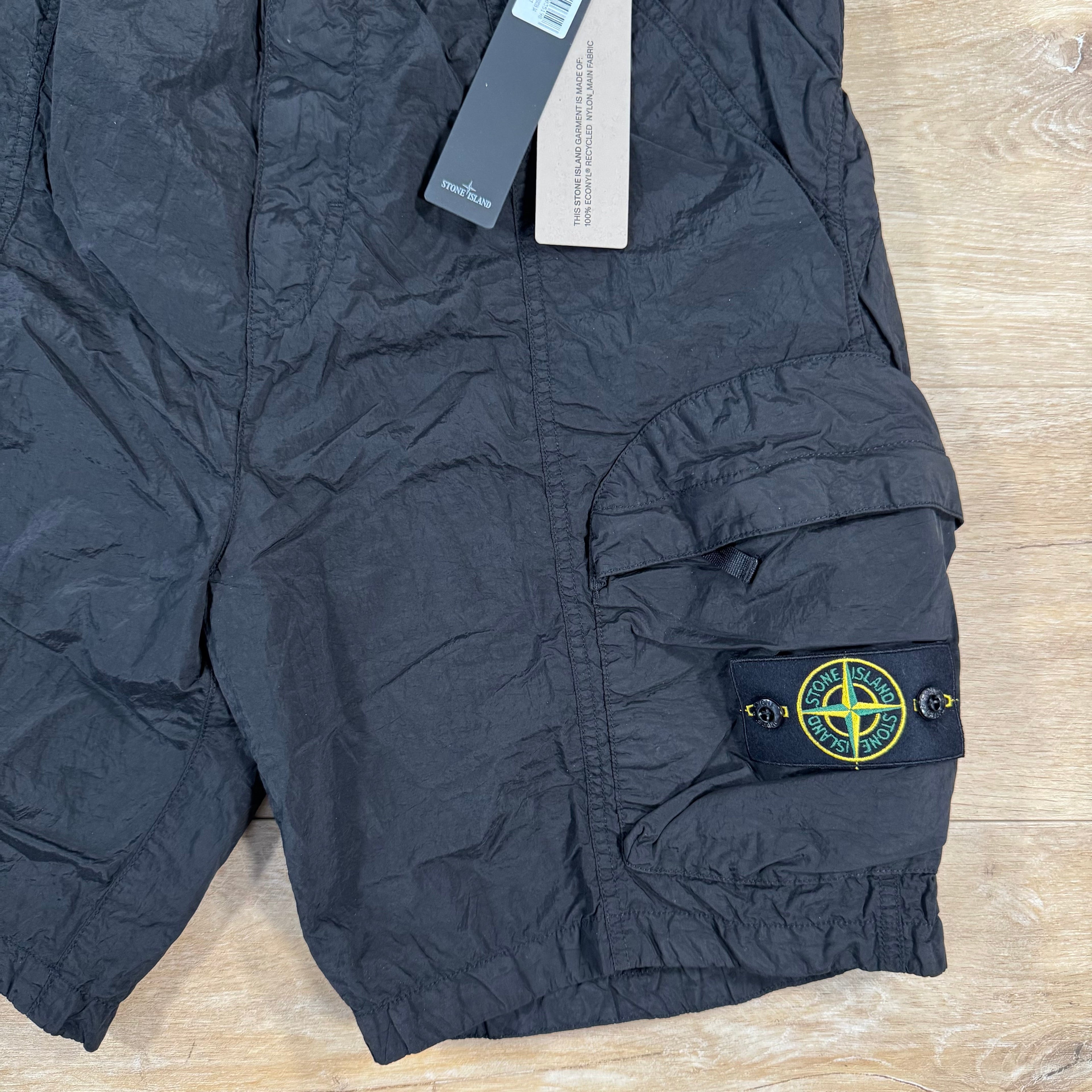Stone Island Nylon Metal Bermuda Shorts in Black -Usfansport