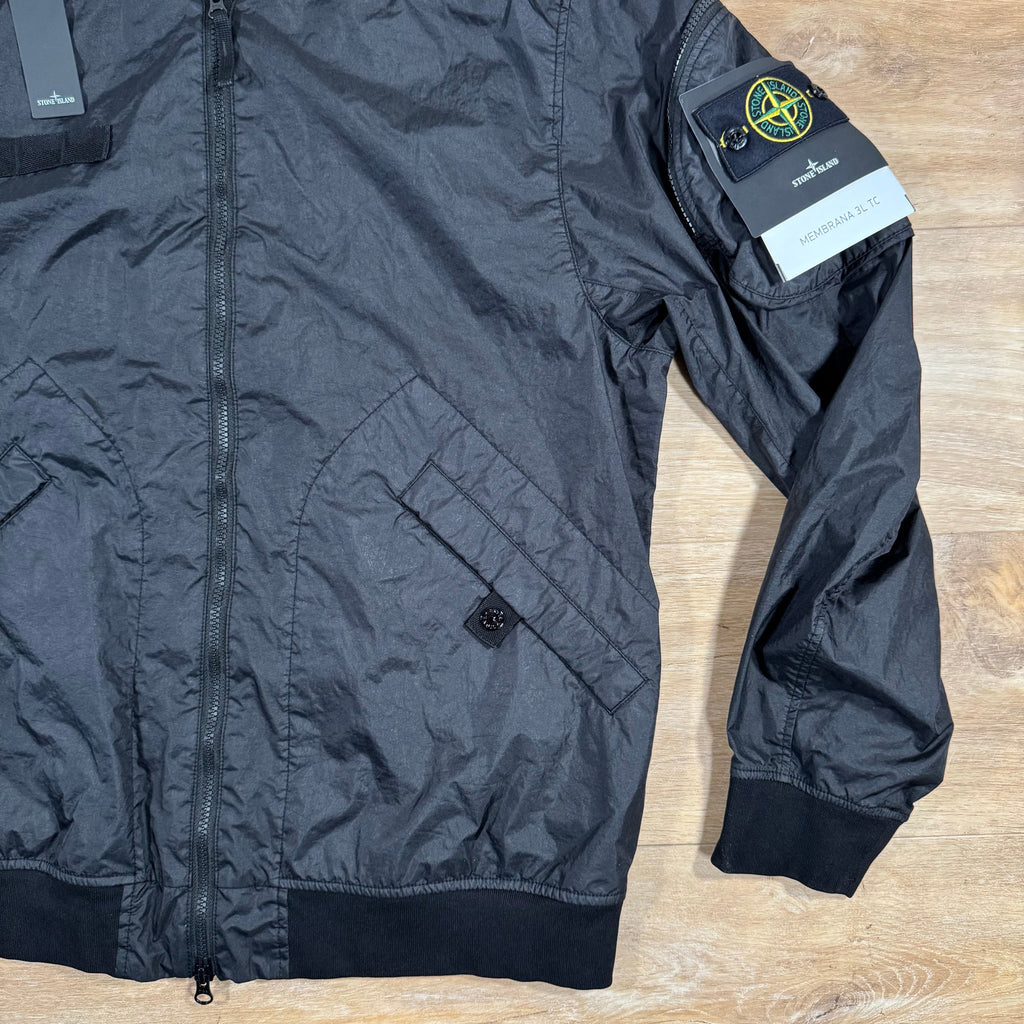 Stone Island Membrana 3L TC Bomber Jacket in Black -Usfansport