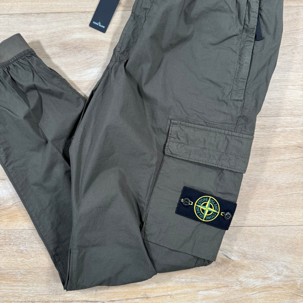 Stone Island Stretch Cotton Tela Cargo Pants in Military Green -Usfansport