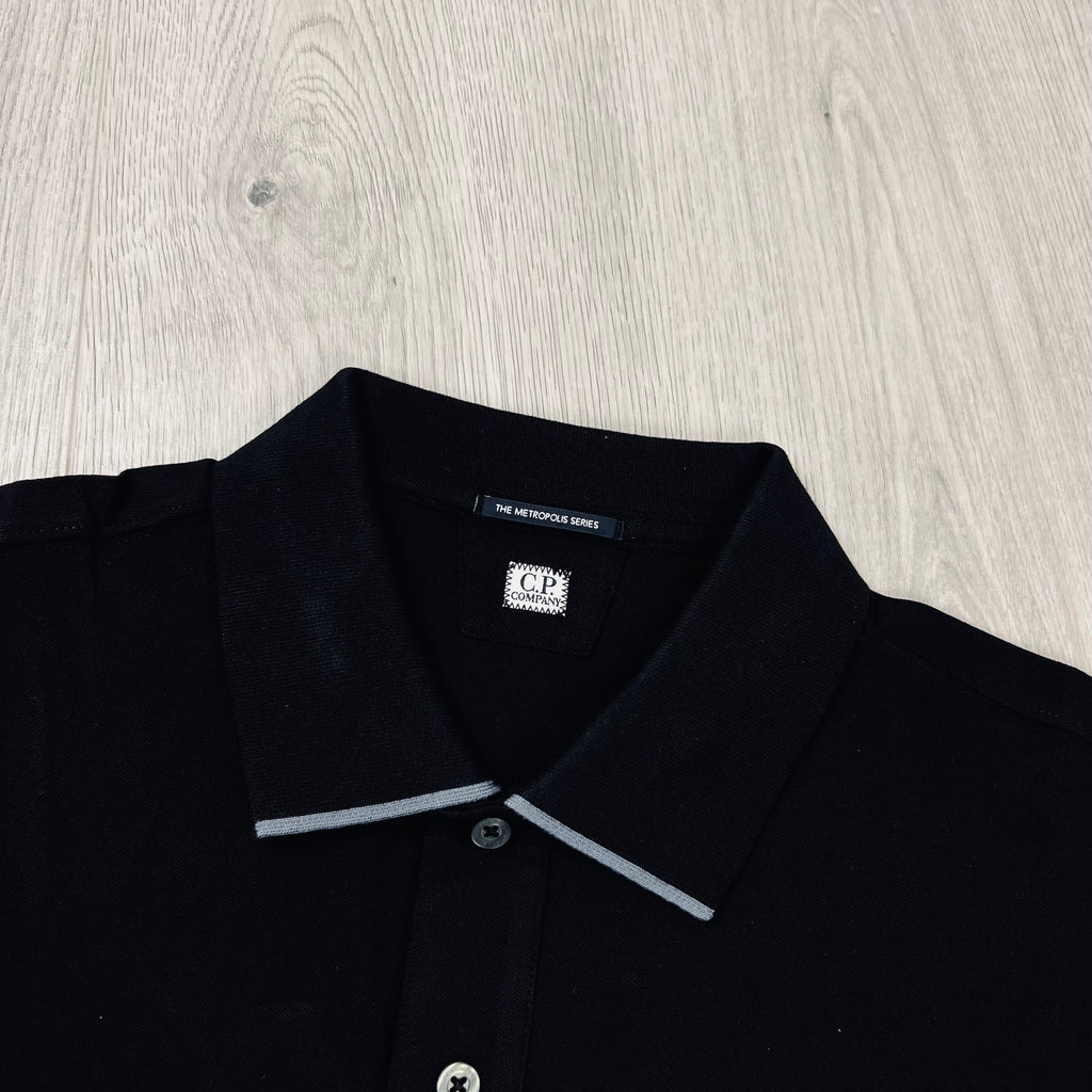 CP Company Metropolis Polo Shirt - Black -Usfansport