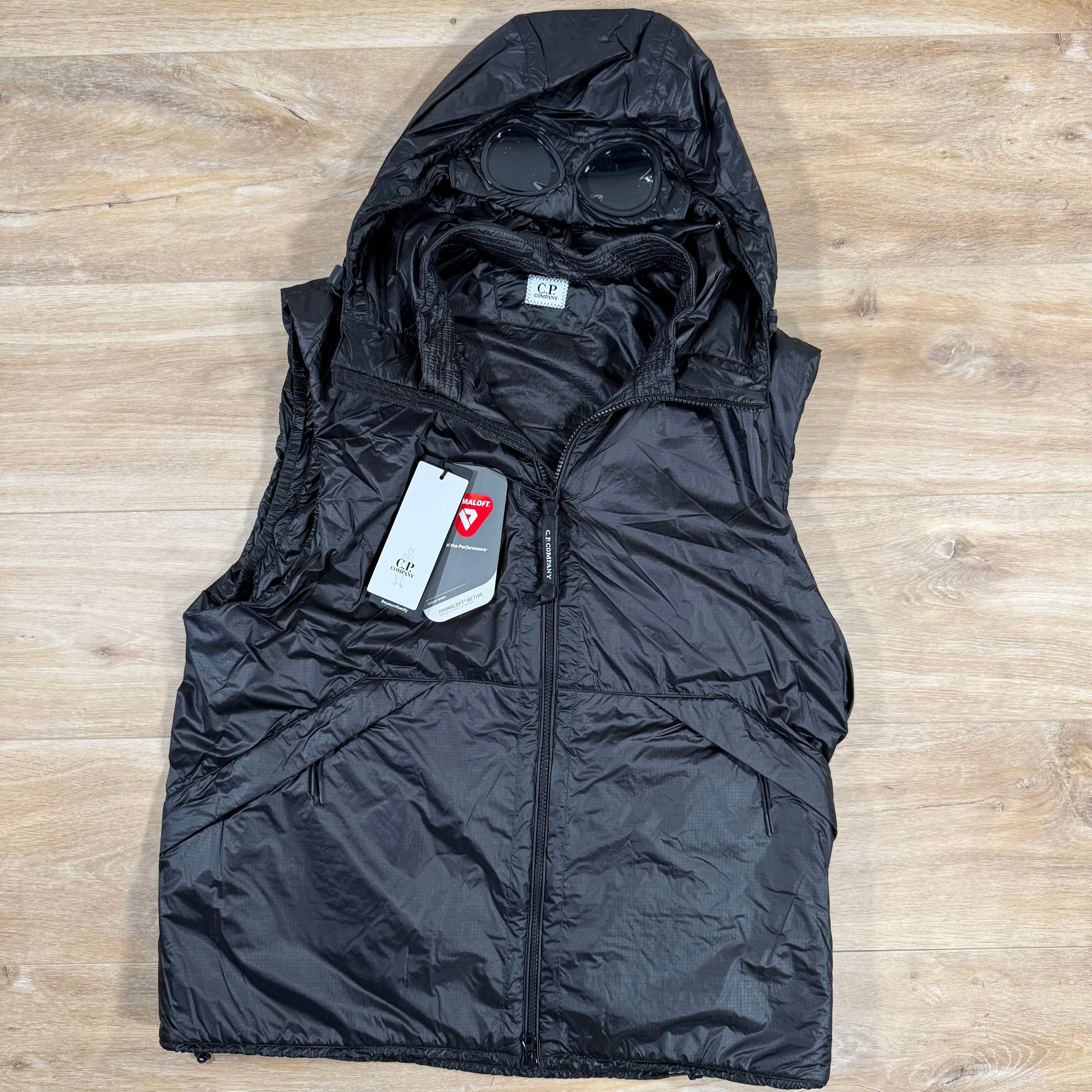 CP Company Nada Shell Primaloft Goggle Vest in Black -Usfansport