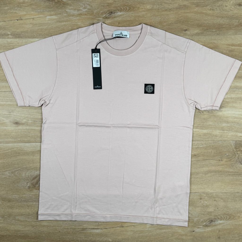 Stone Island Patch Logo T-Shirt in Antique Rose -Usfansport