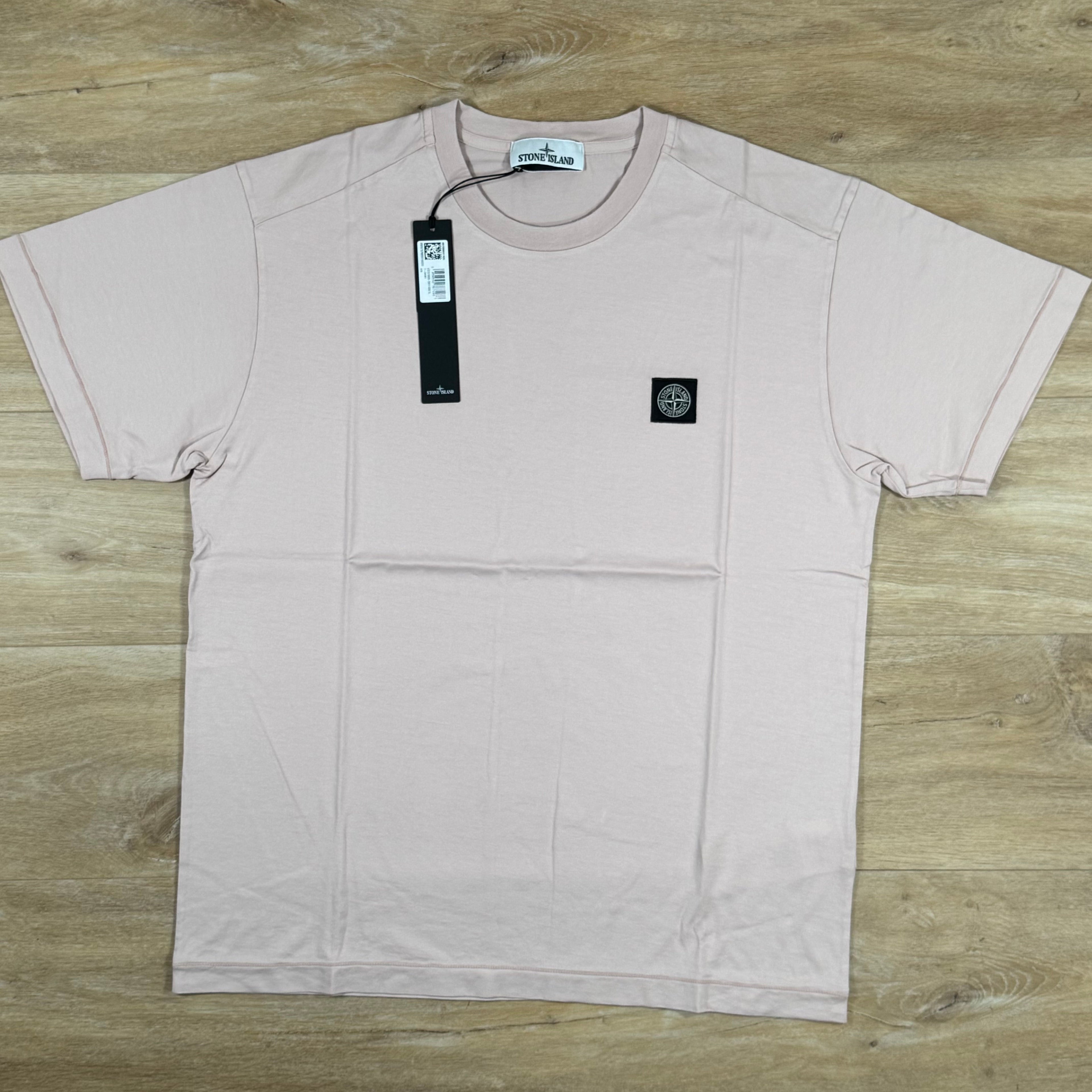 Stone Island Patch Logo T-Shirt in Antique Rose -Usfansport