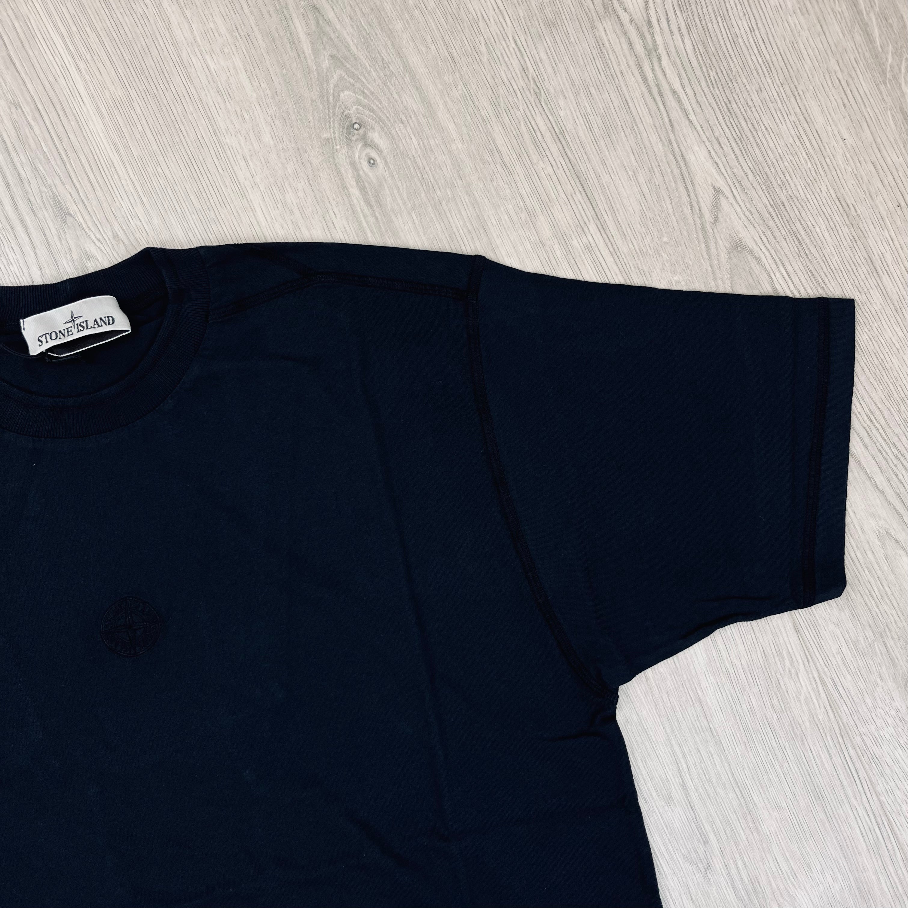 Stone Island Embroidered T-Shirt - Navy -Usfansport
