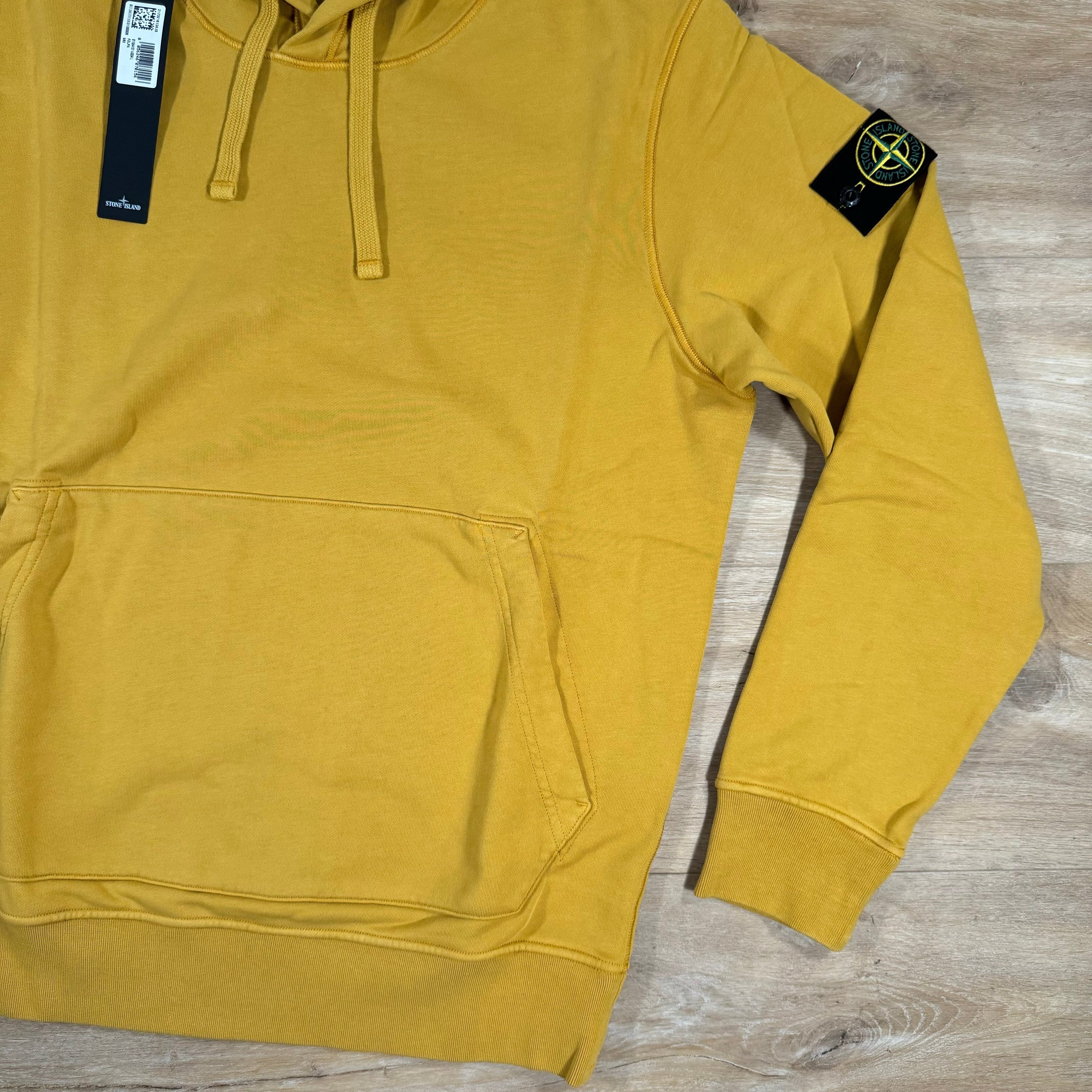 Stone Island Garment Dyed Pullover Hoodie in Mustard -Usfansport