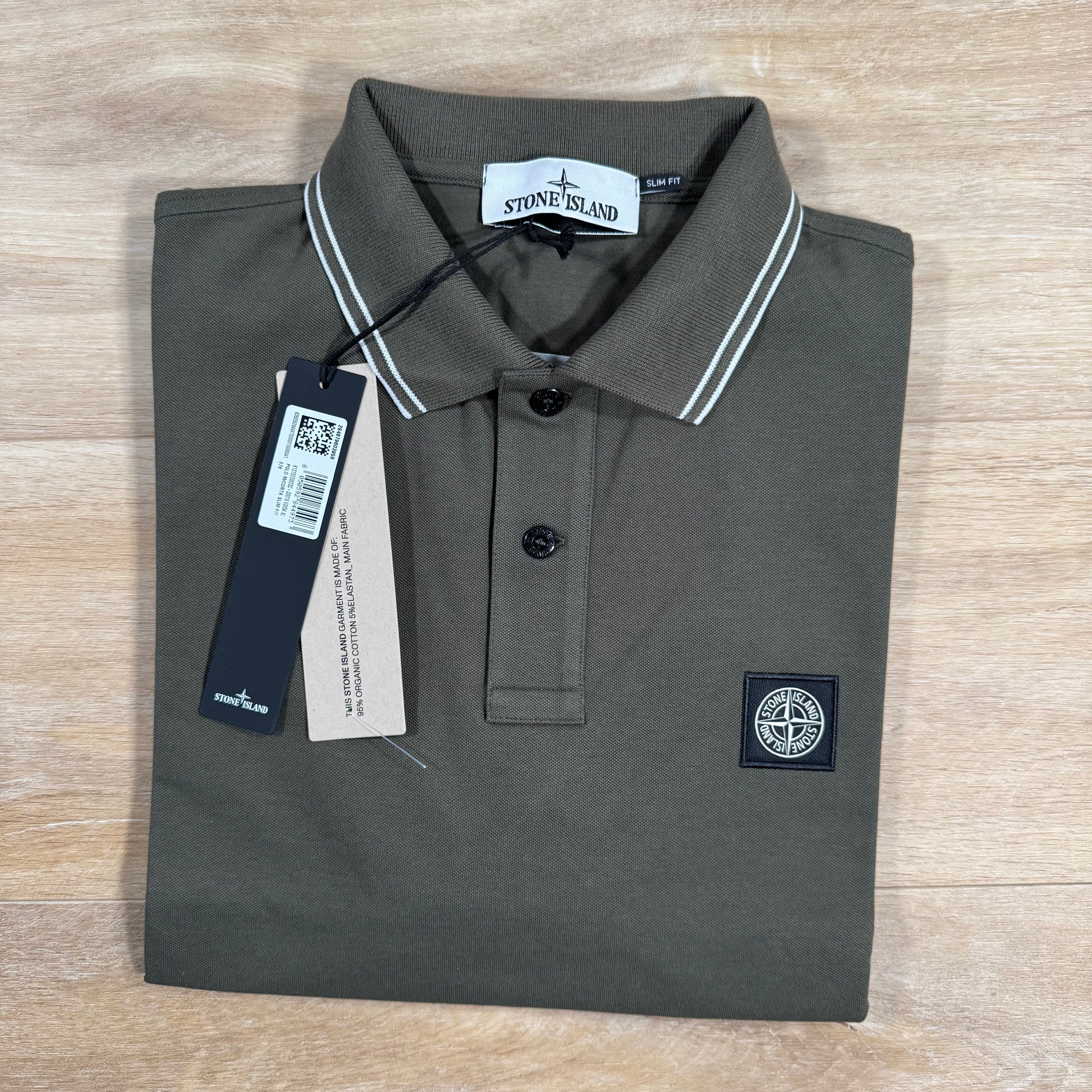 Stone Island Organic Cotton Pique Polo Shirt in Military Green -Usfansport