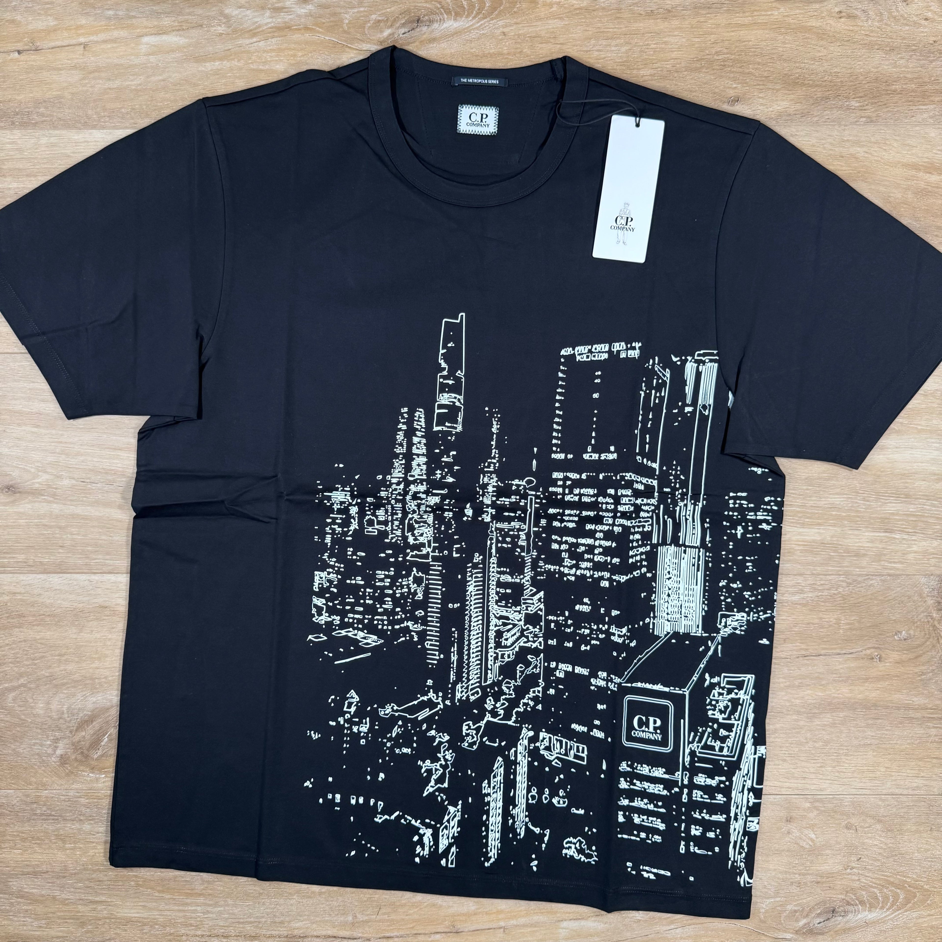 CP Company Metropolis Series Graphics T-Shirt in Black -Usfansport