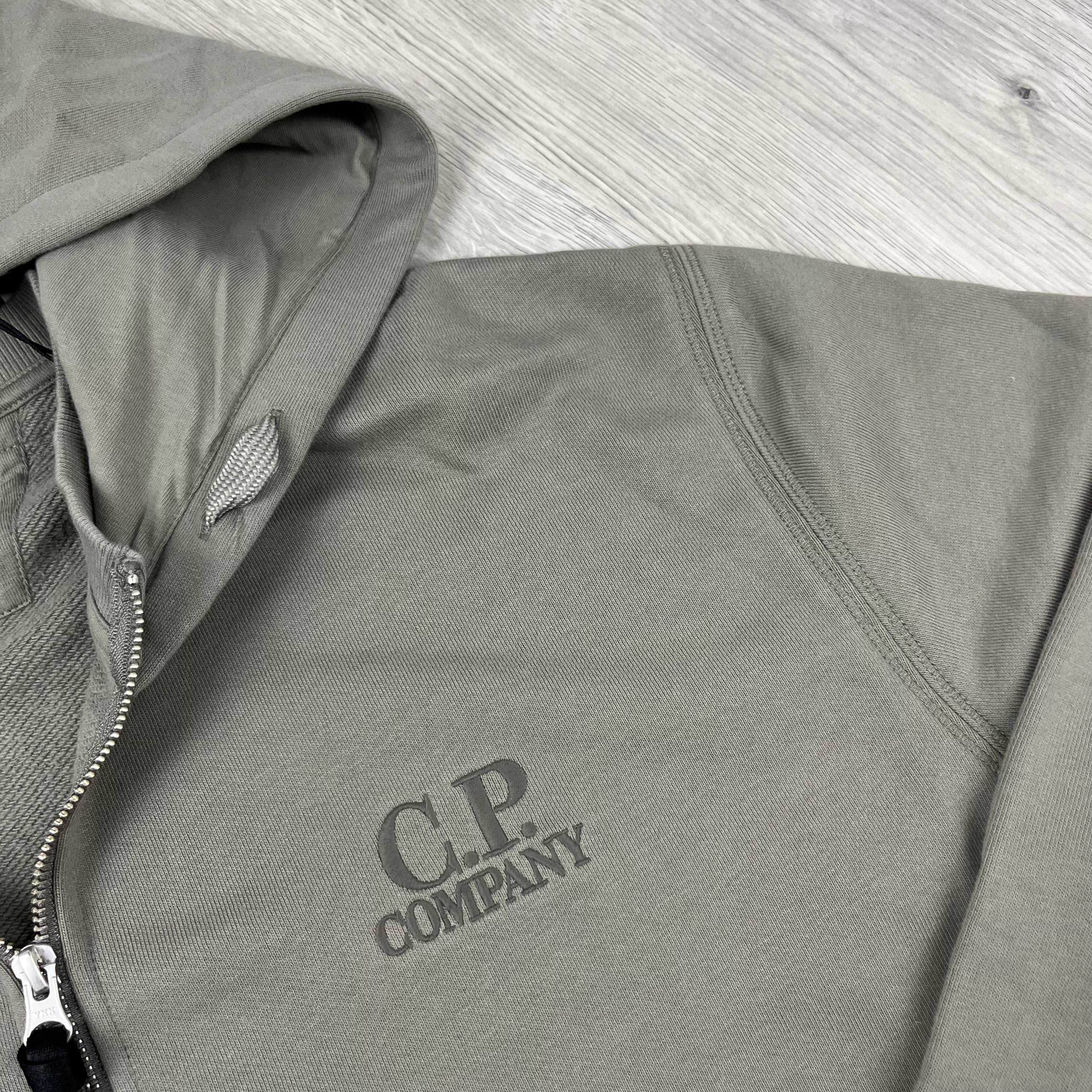 CP Company Raised Fleece Zip Hoodie - Fallen Rock -Usfansport