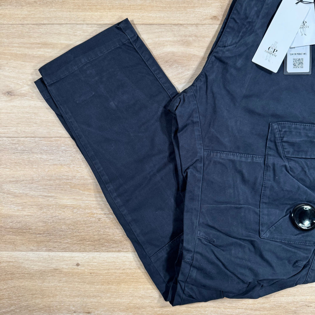 CP Company Ottoman Stretch Lens Cargo Pants in Navy -Usfansport