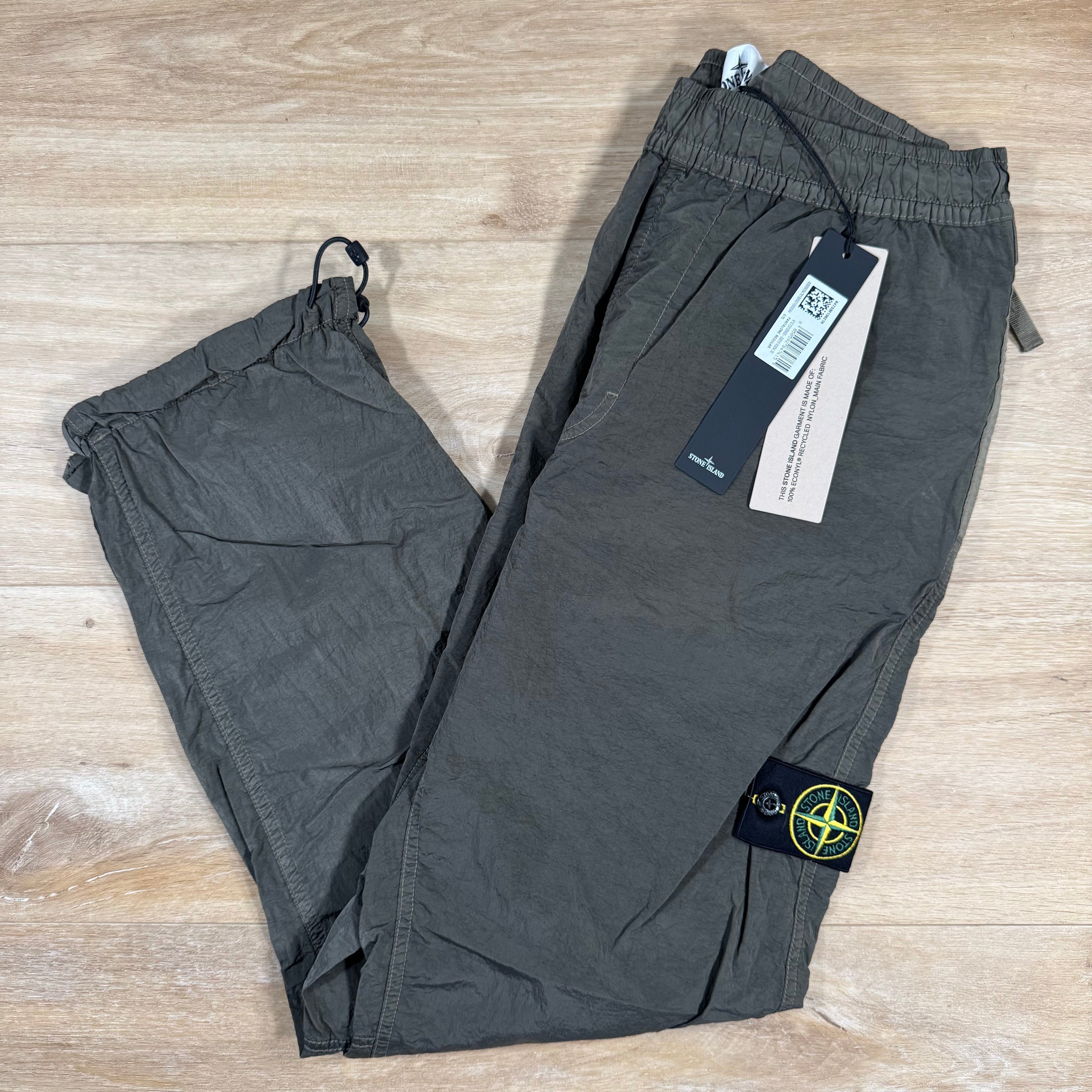 Stone Island Nylon Metal Pants in Military Green with Nylon Mesh Lining -Usfansport