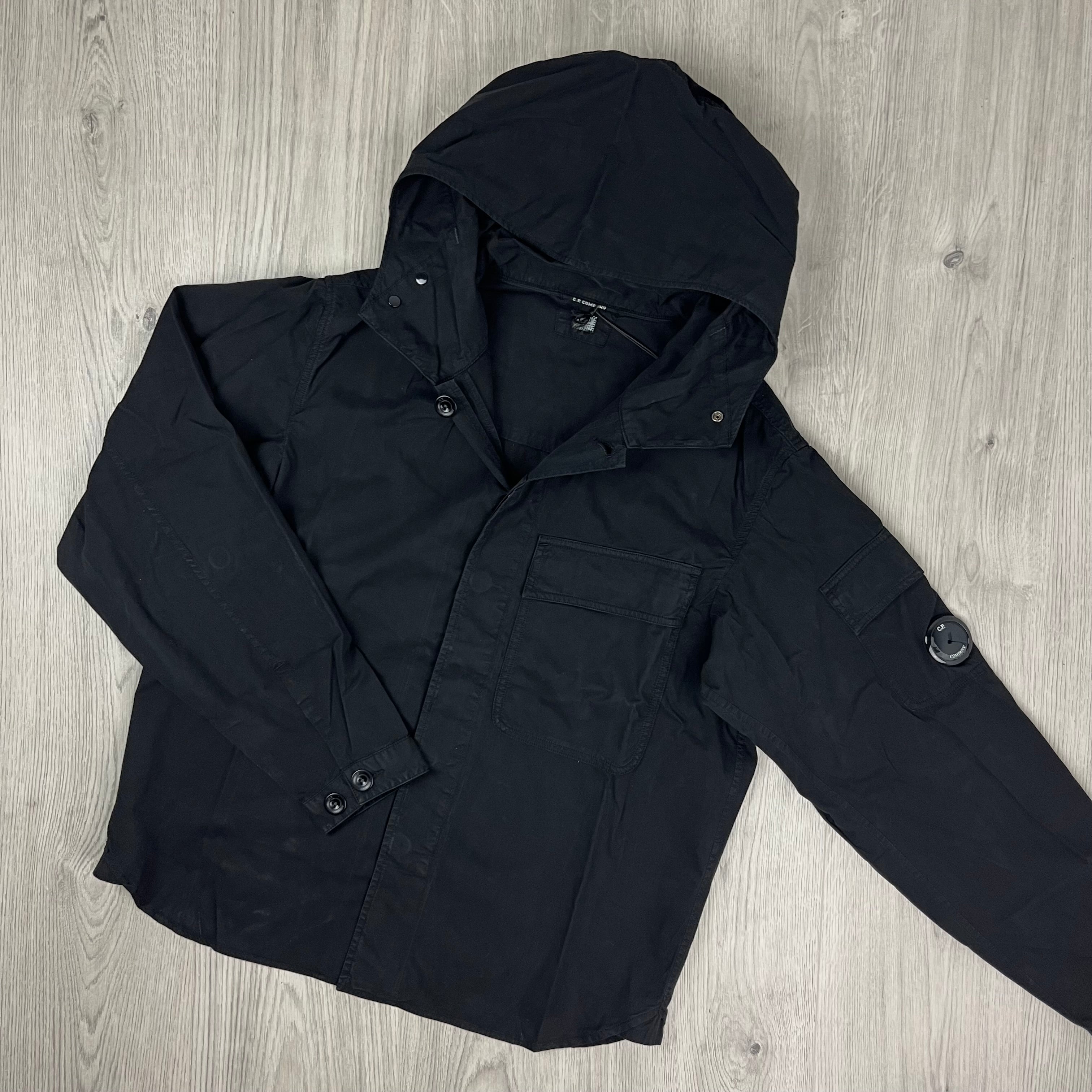 CP Company Hooded Overshirt - Black -Usfansport