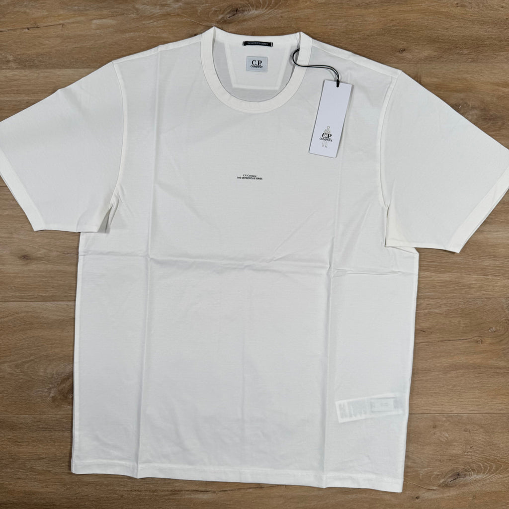 CP Company Metropolis Series Printed Logo T-Shirt in Gauze White -Usfansport