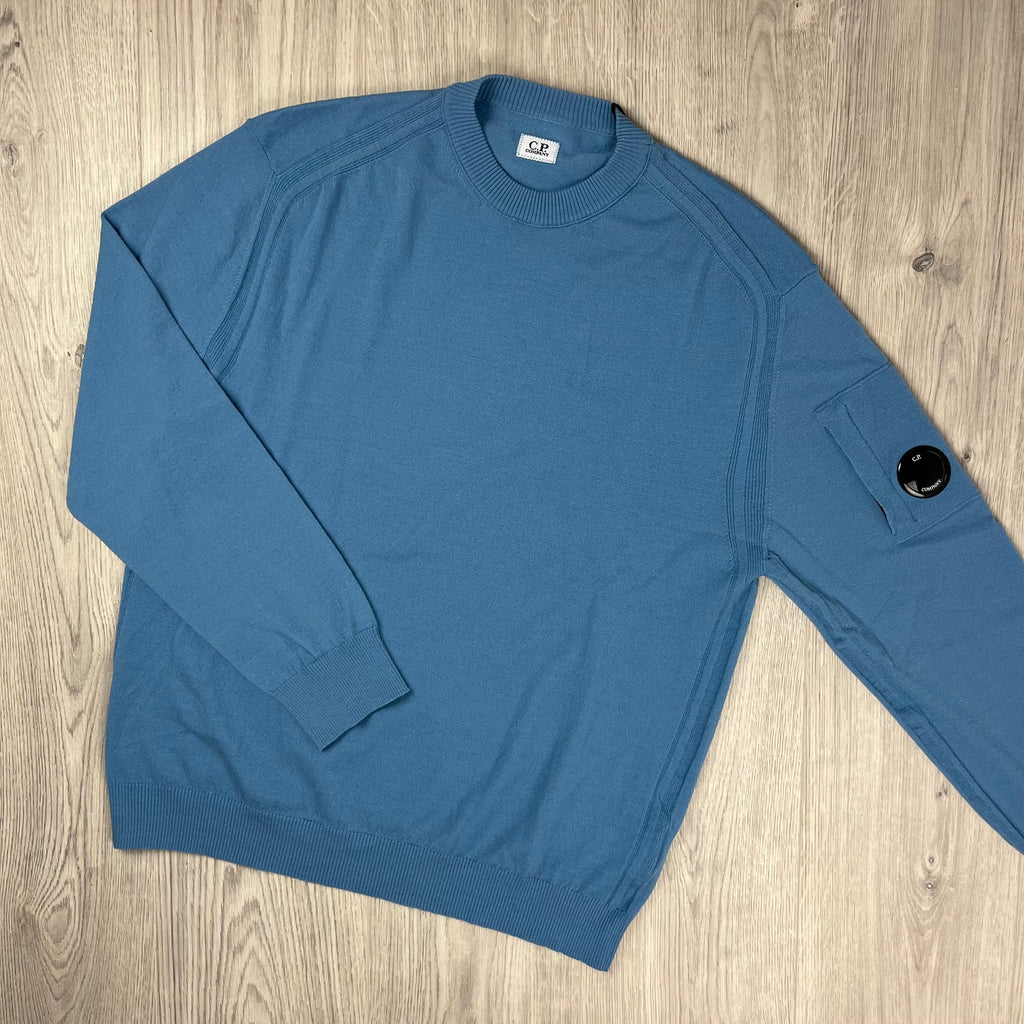 CP Company Knit Sweatshirt - Aegean Blue -Usfansport