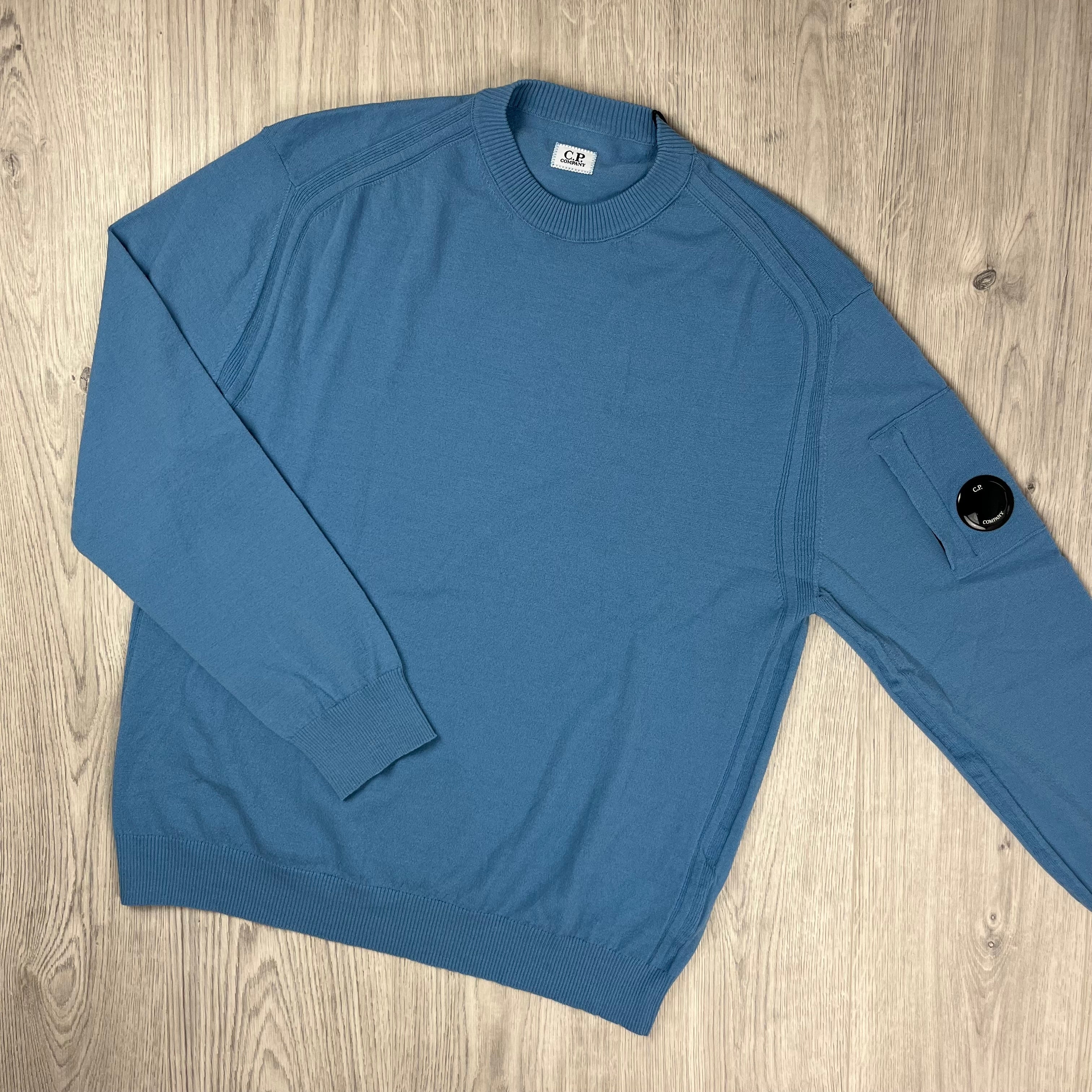 CP Company Knit Sweatshirt - Aegean Blue -Usfansport