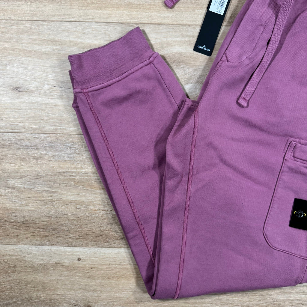 Stone Island Slim Fit Cargo Sweatpants in Onion Rose -Usfansport