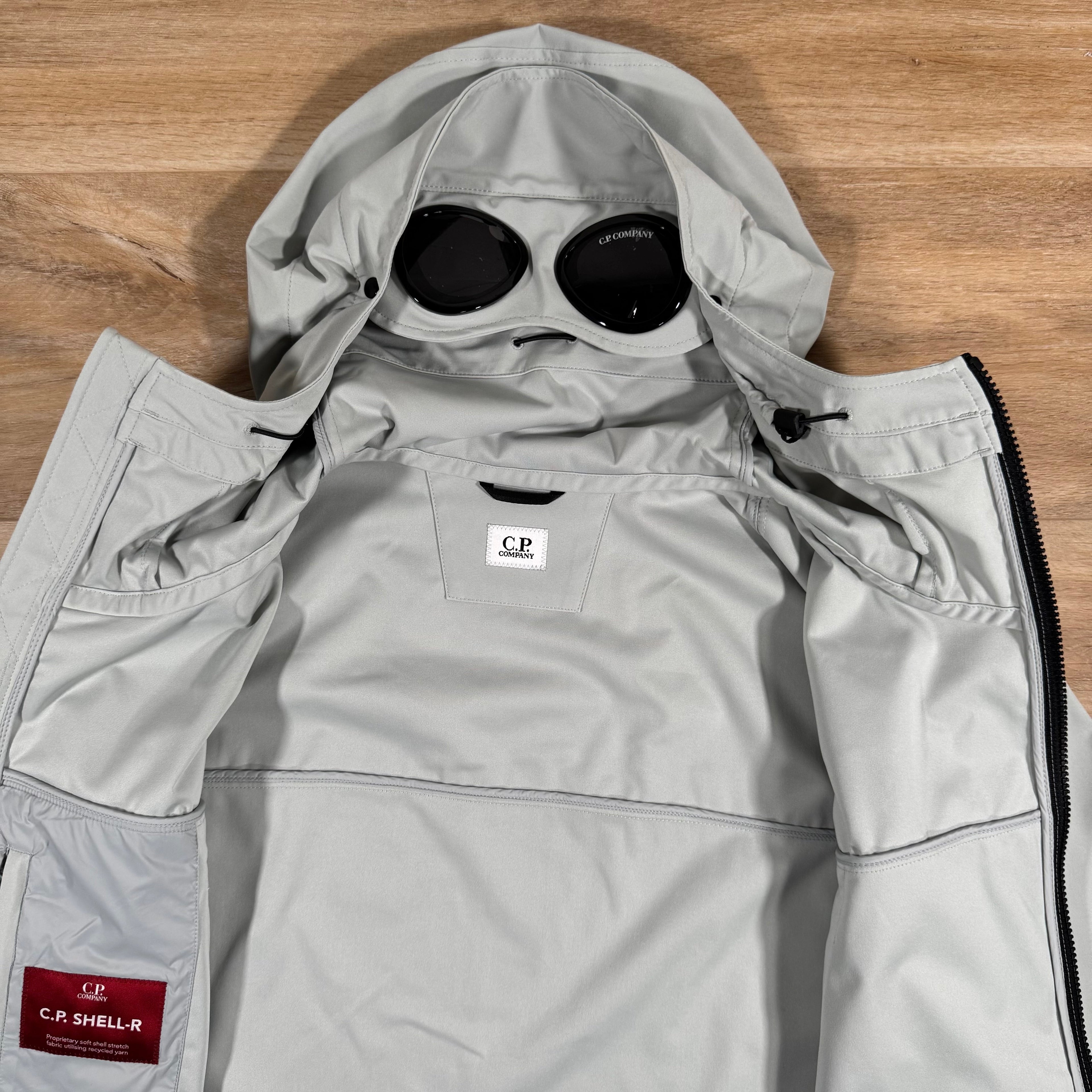 CP Company Shell-R Goggle Jacket in Blue Fox - Grey -Usfansport